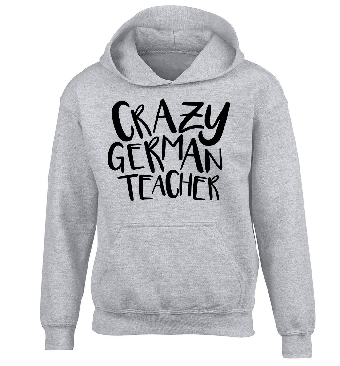 Crazy german teacher children's grey hoodie 12-13 Years