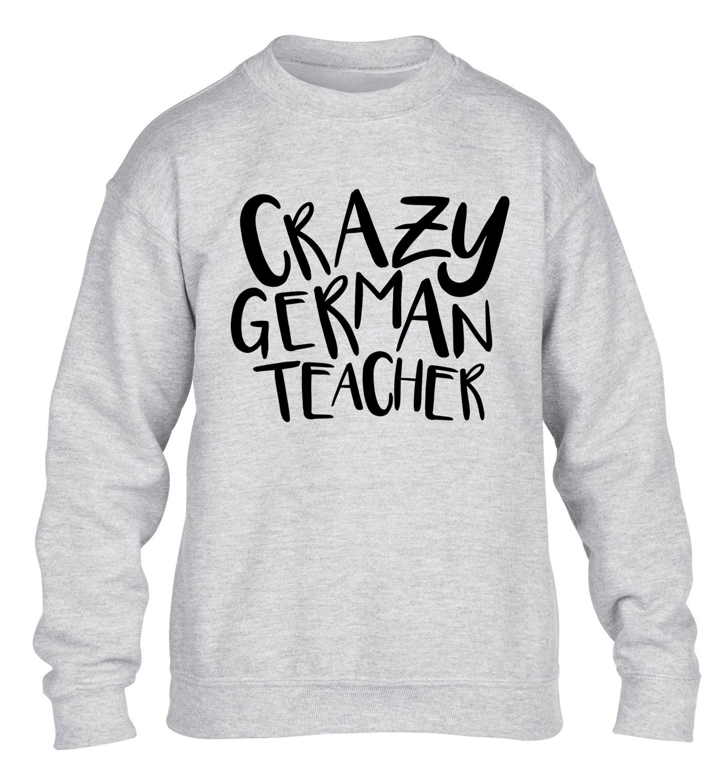 Crazy german teacher children's grey sweater 12-13 Years