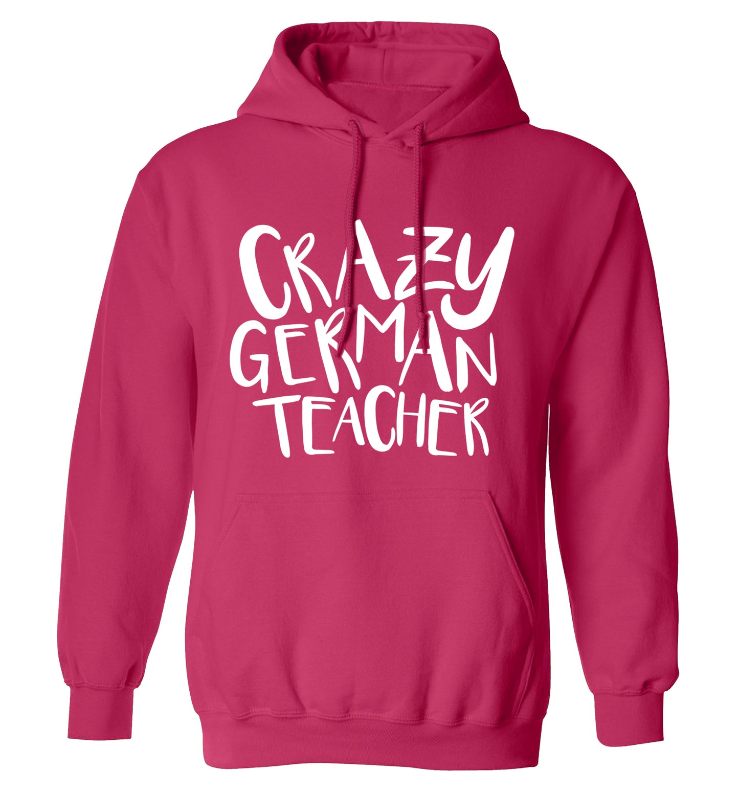 Crazy german teacher adults unisex pink hoodie 2XL