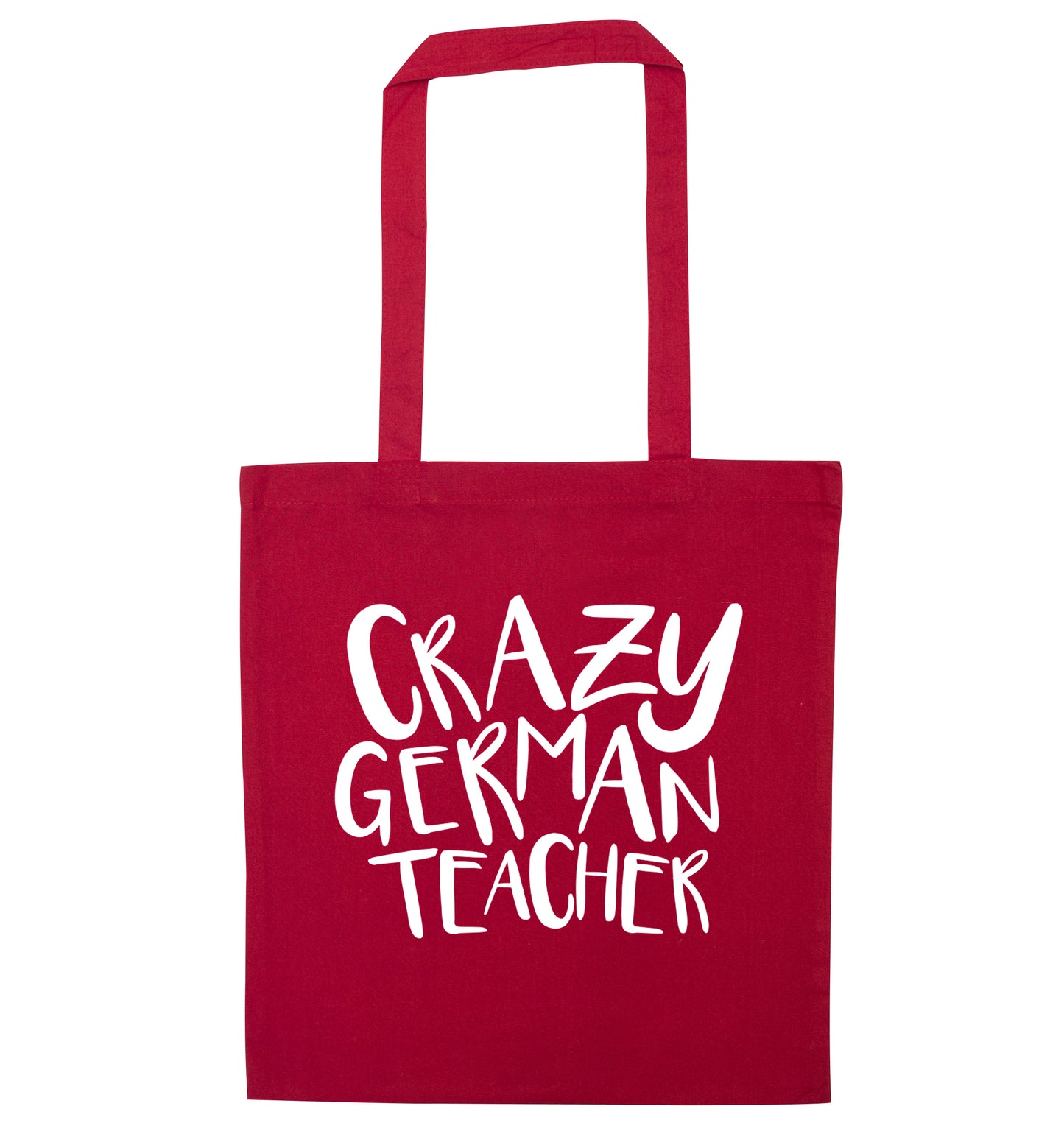 Crazy german teacher red tote bag