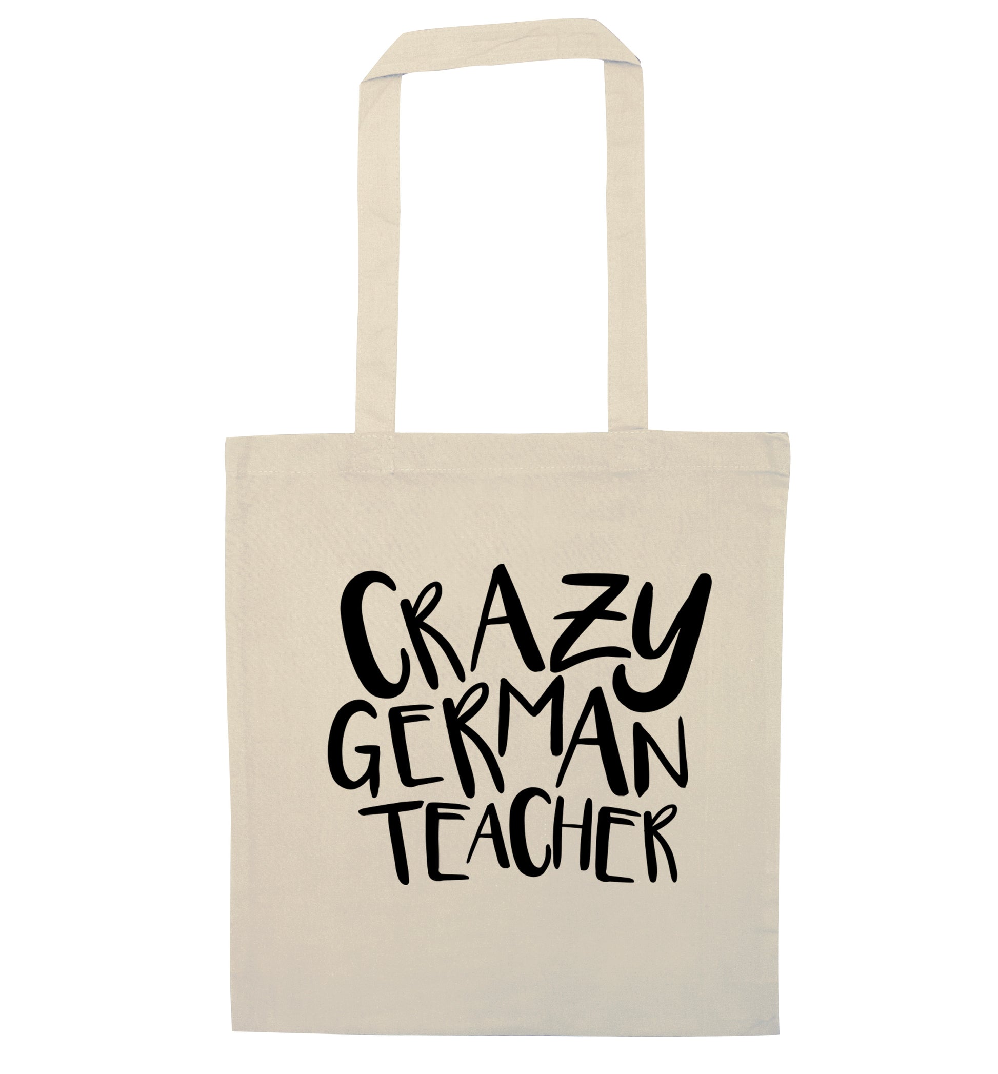 Crazy german teacher natural tote bag