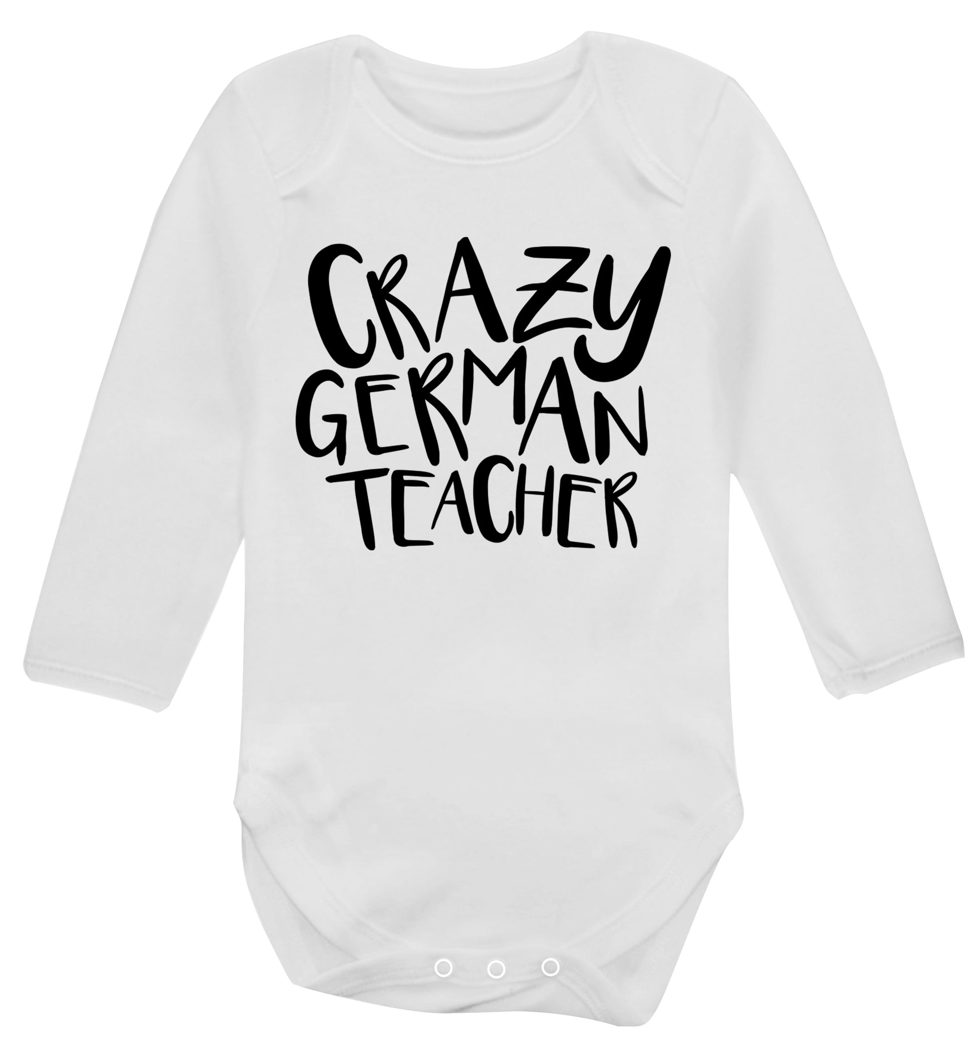 Crazy german teacher Baby Vest long sleeved white 6-12 months