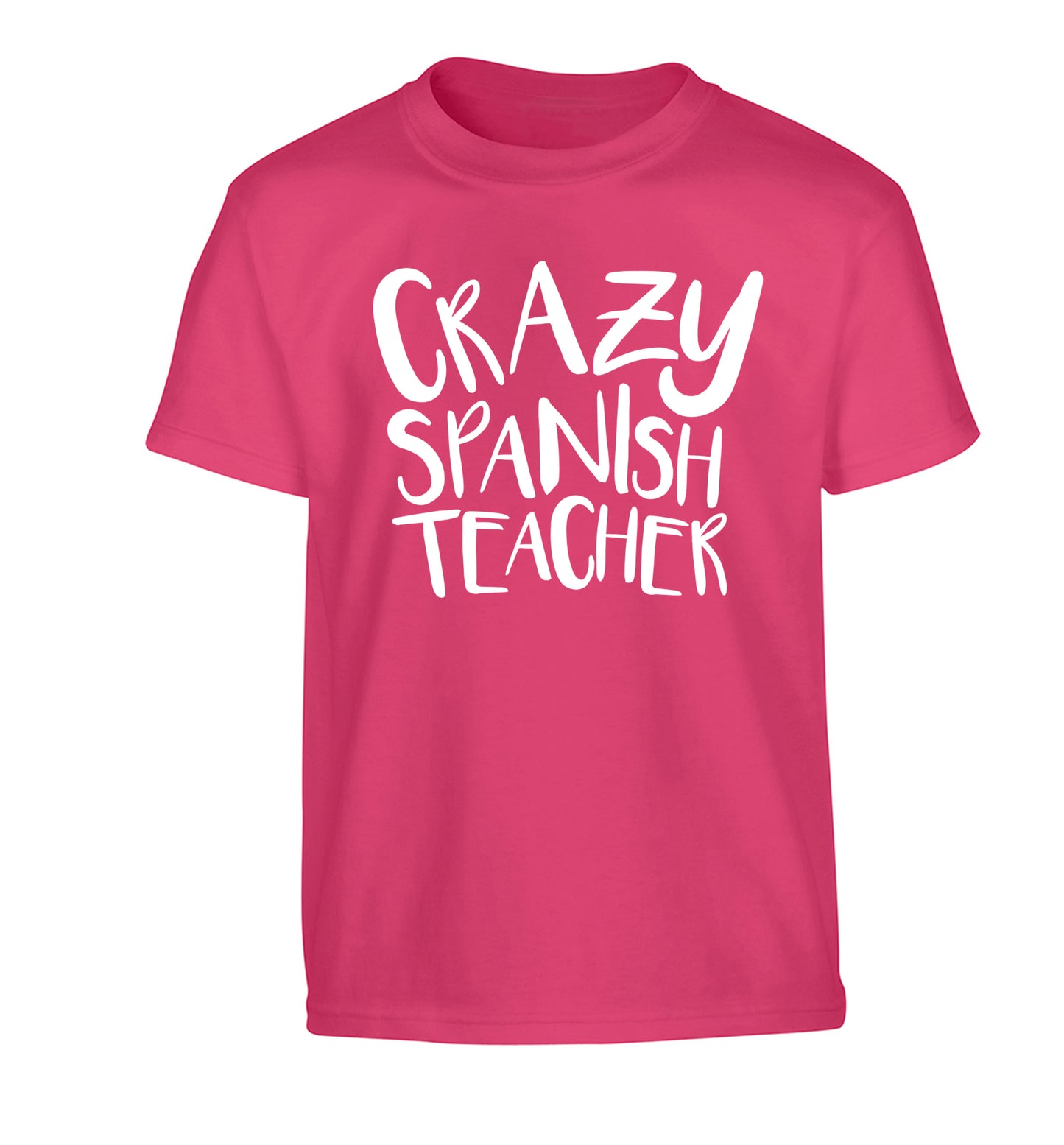 Crazy spanish teacher Children's pink Tshirt 12-13 Years