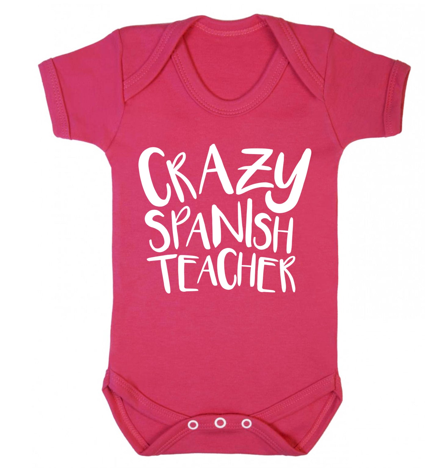 Crazy spanish teacher Baby Vest dark pink 18-24 months