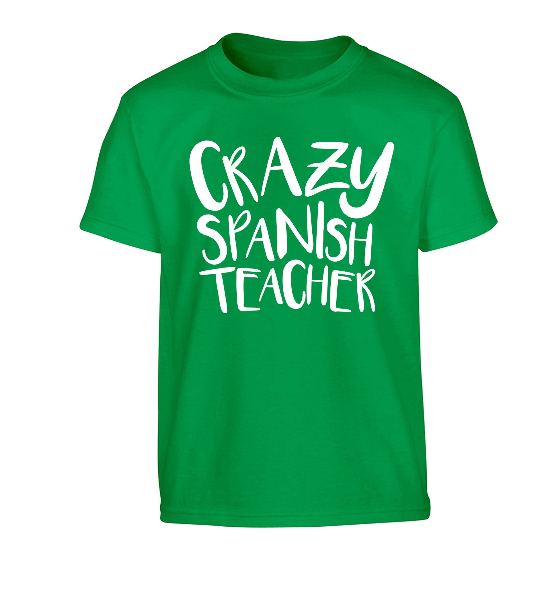 Crazy spanish teacher Children's green Tshirt 12-13 Years