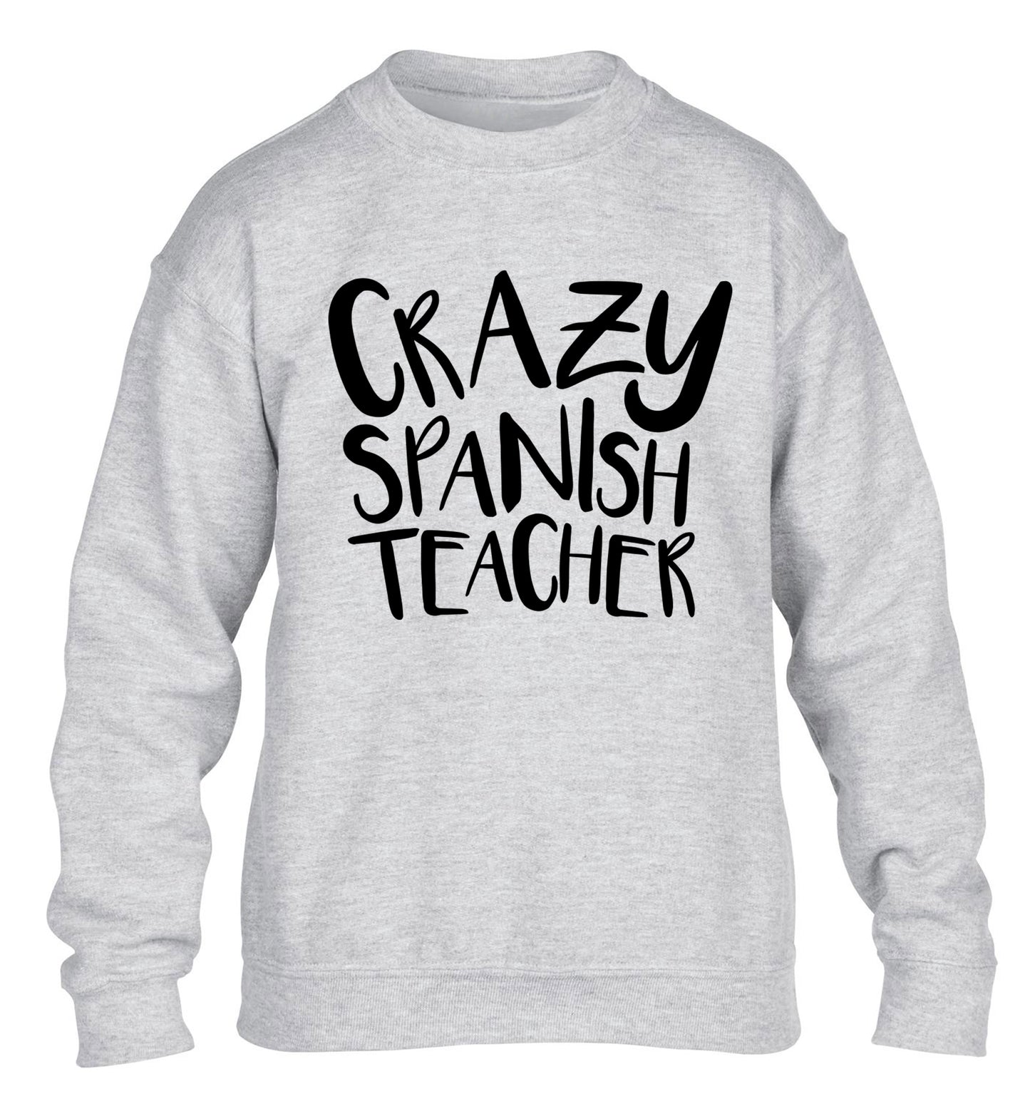 Crazy spanish teacher children's grey sweater 12-13 Years