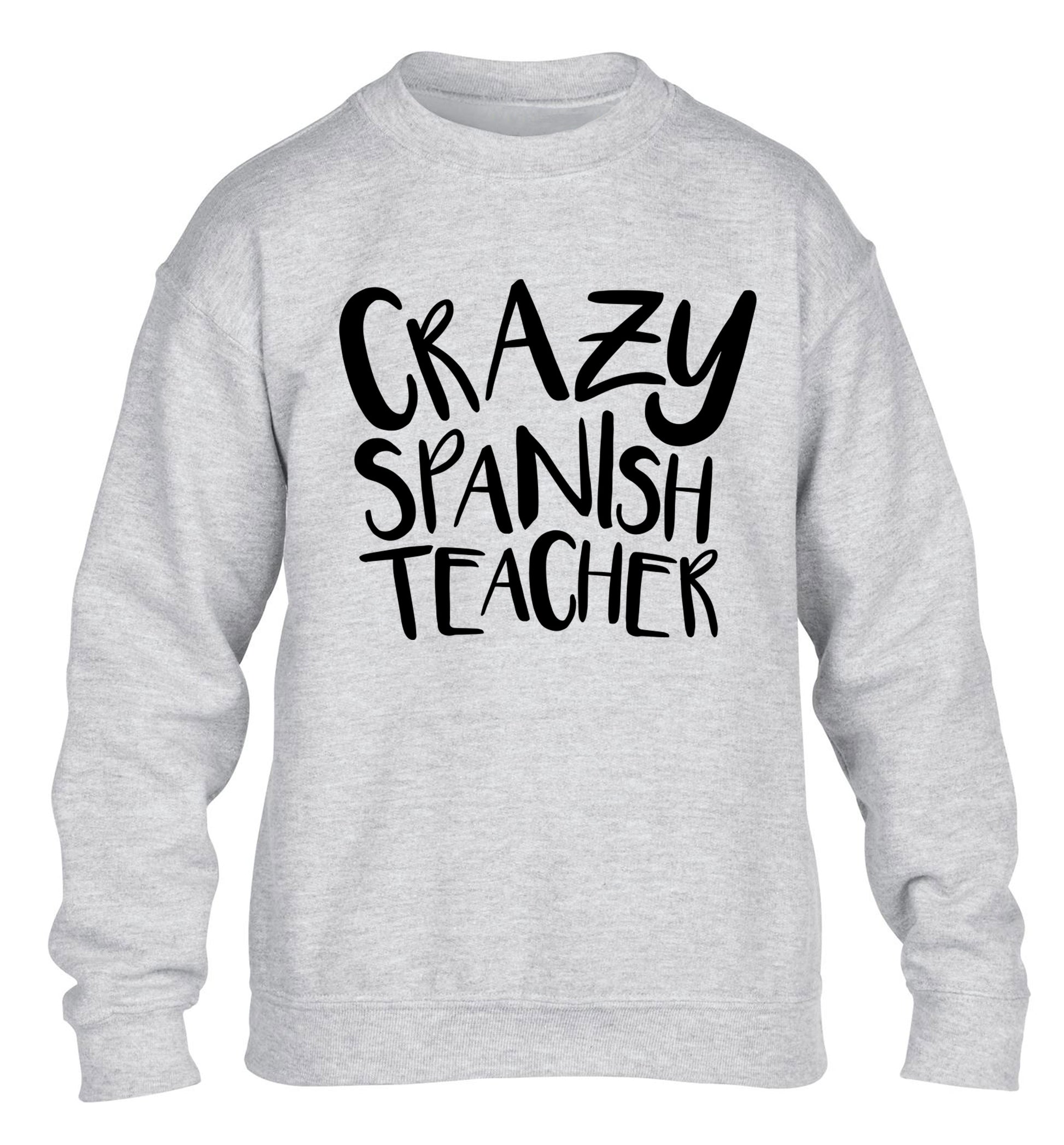 Crazy spanish teacher children's grey sweater 12-13 Years