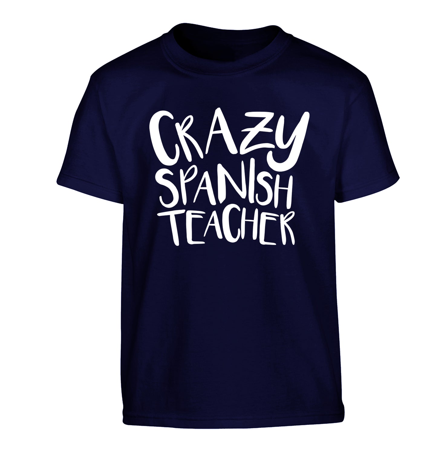 Crazy spanish teacher Children's navy Tshirt 12-13 Years