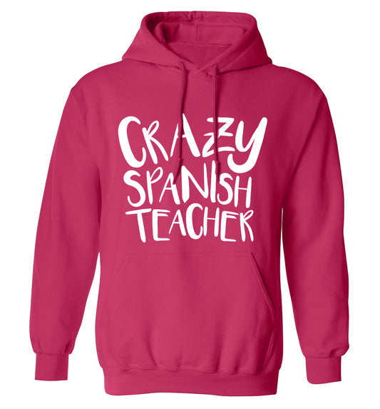 Crazy spanish teacher adults unisex pink hoodie 2XL