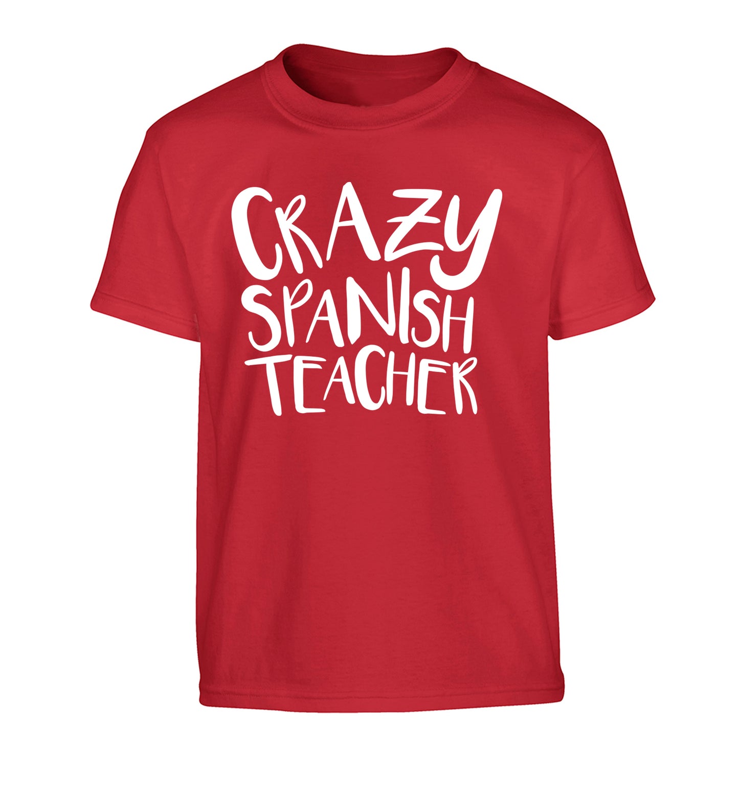 Crazy spanish teacher Children's red Tshirt 12-13 Years