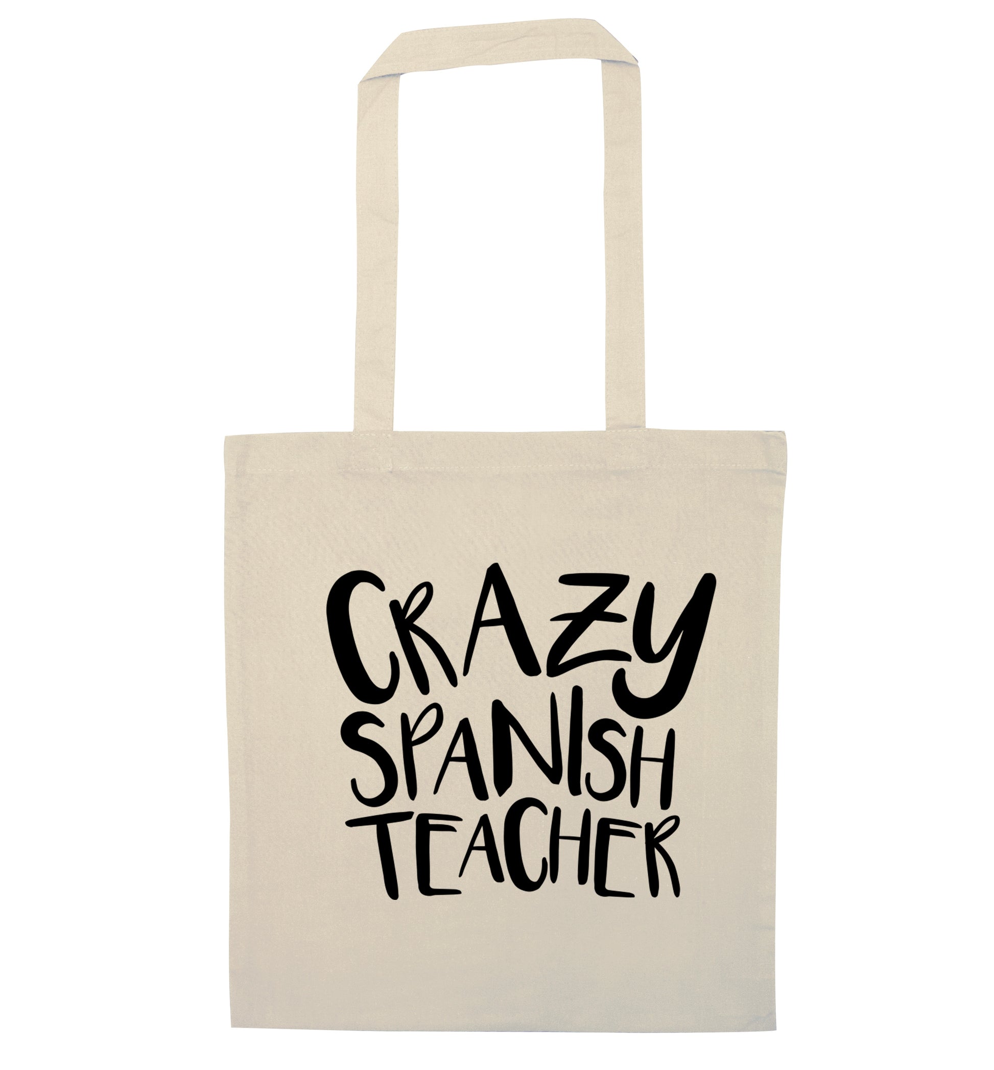 Crazy spanish teacher natural tote bag