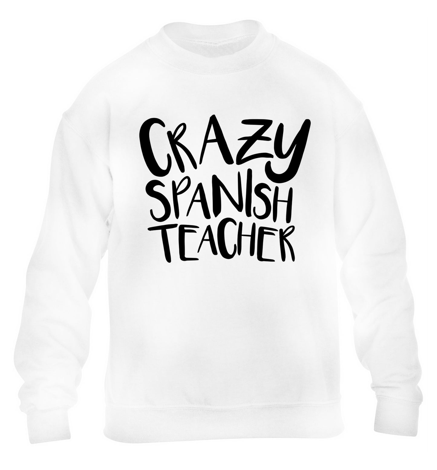 Crazy spanish teacher children's white sweater 12-13 Years