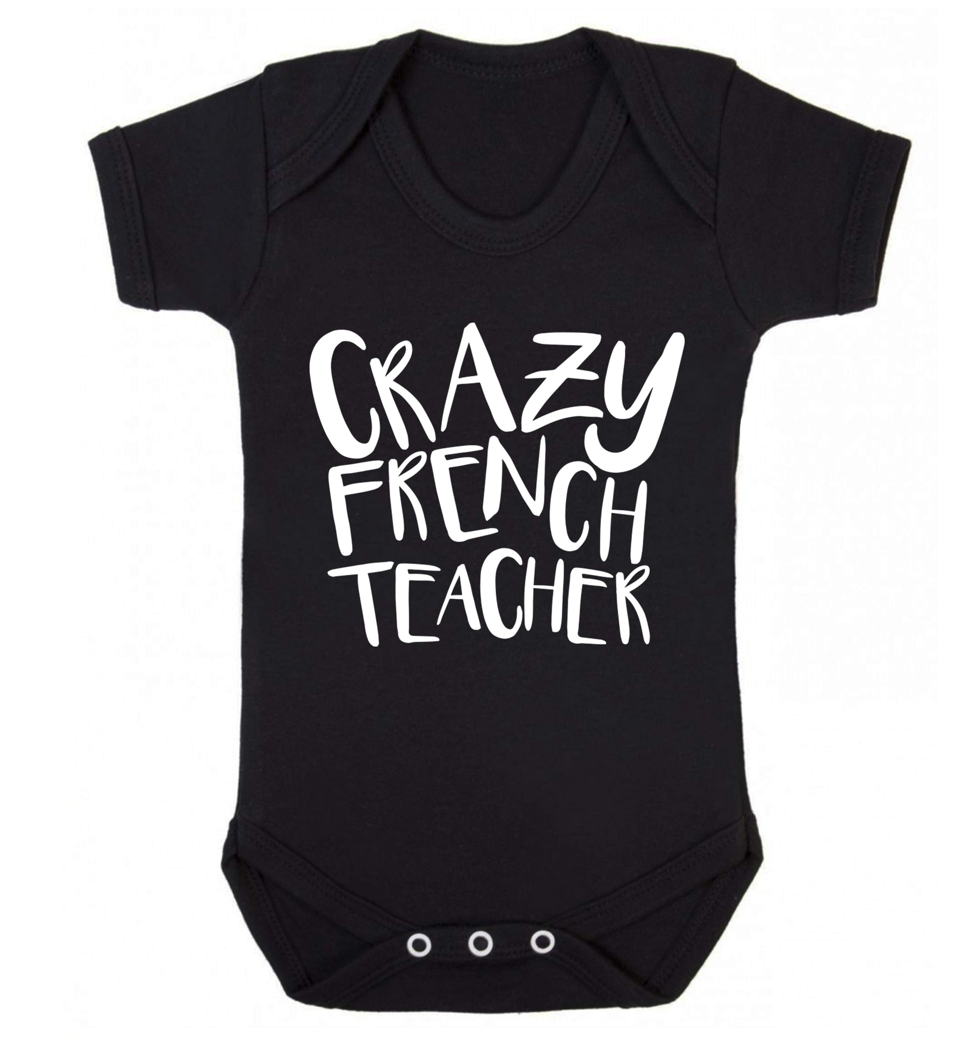 Crazy french teacher Baby Vest black 18-24 months