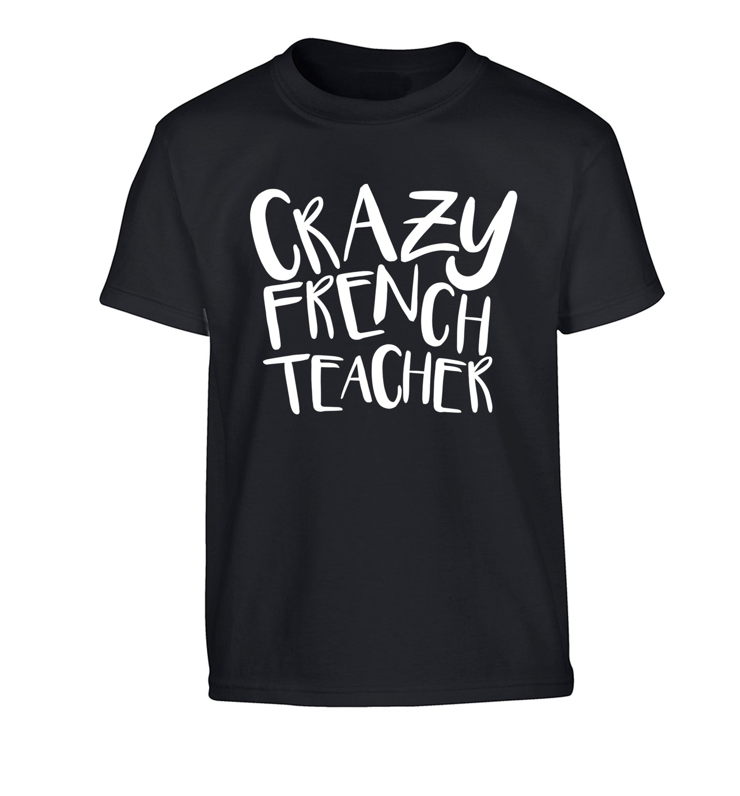 Crazy french teacher Children's black Tshirt 12-13 Years