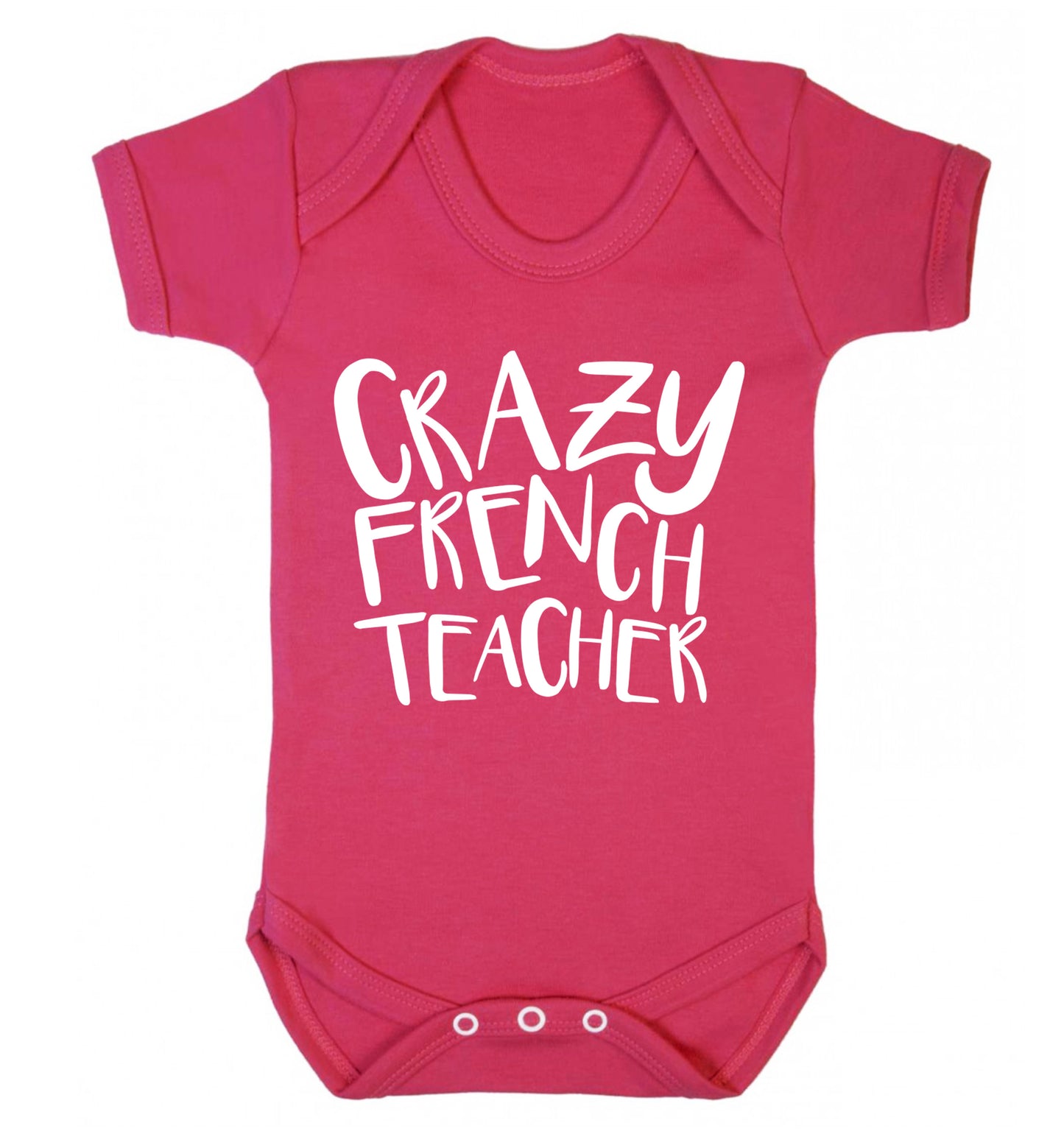 Crazy french teacher Baby Vest dark pink 18-24 months