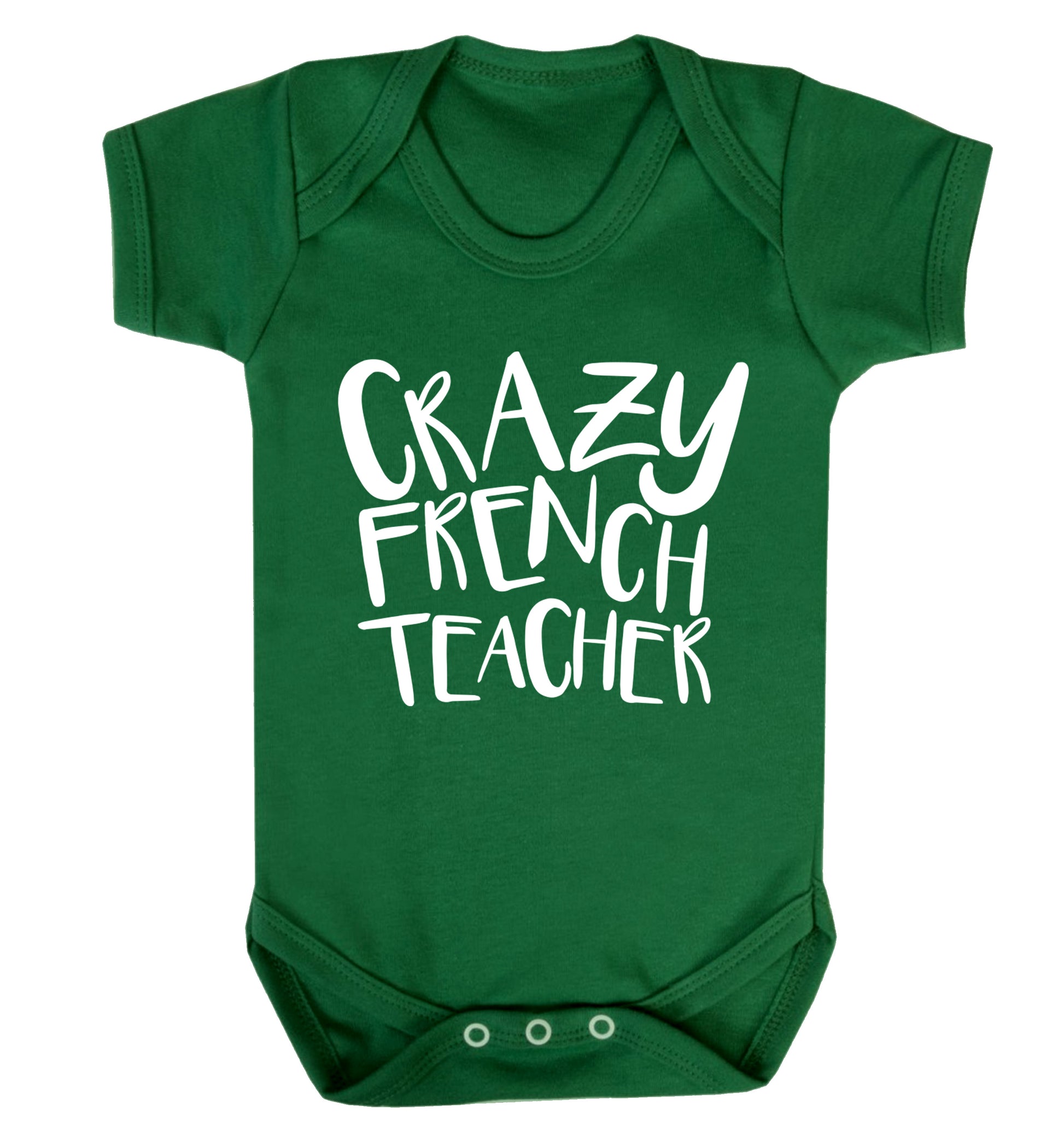 Crazy french teacher Baby Vest green 18-24 months