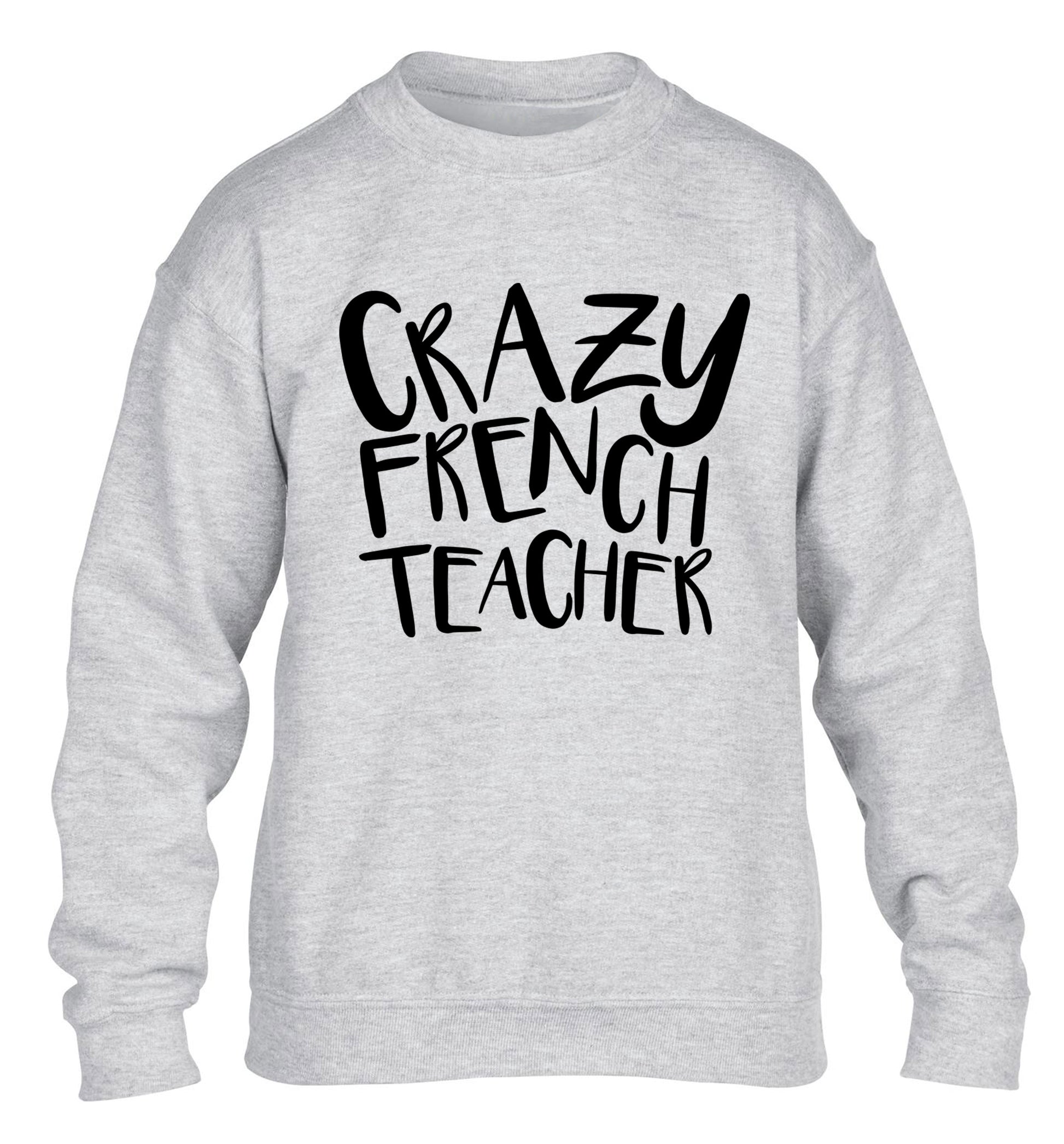 Crazy french teacher children's grey sweater 12-13 Years