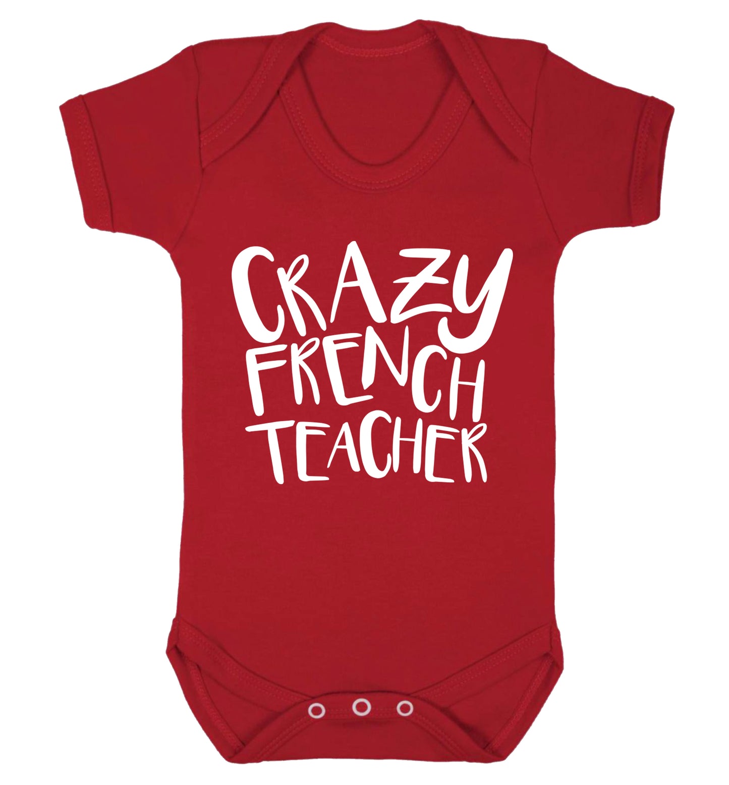 Crazy french teacher Baby Vest red 18-24 months