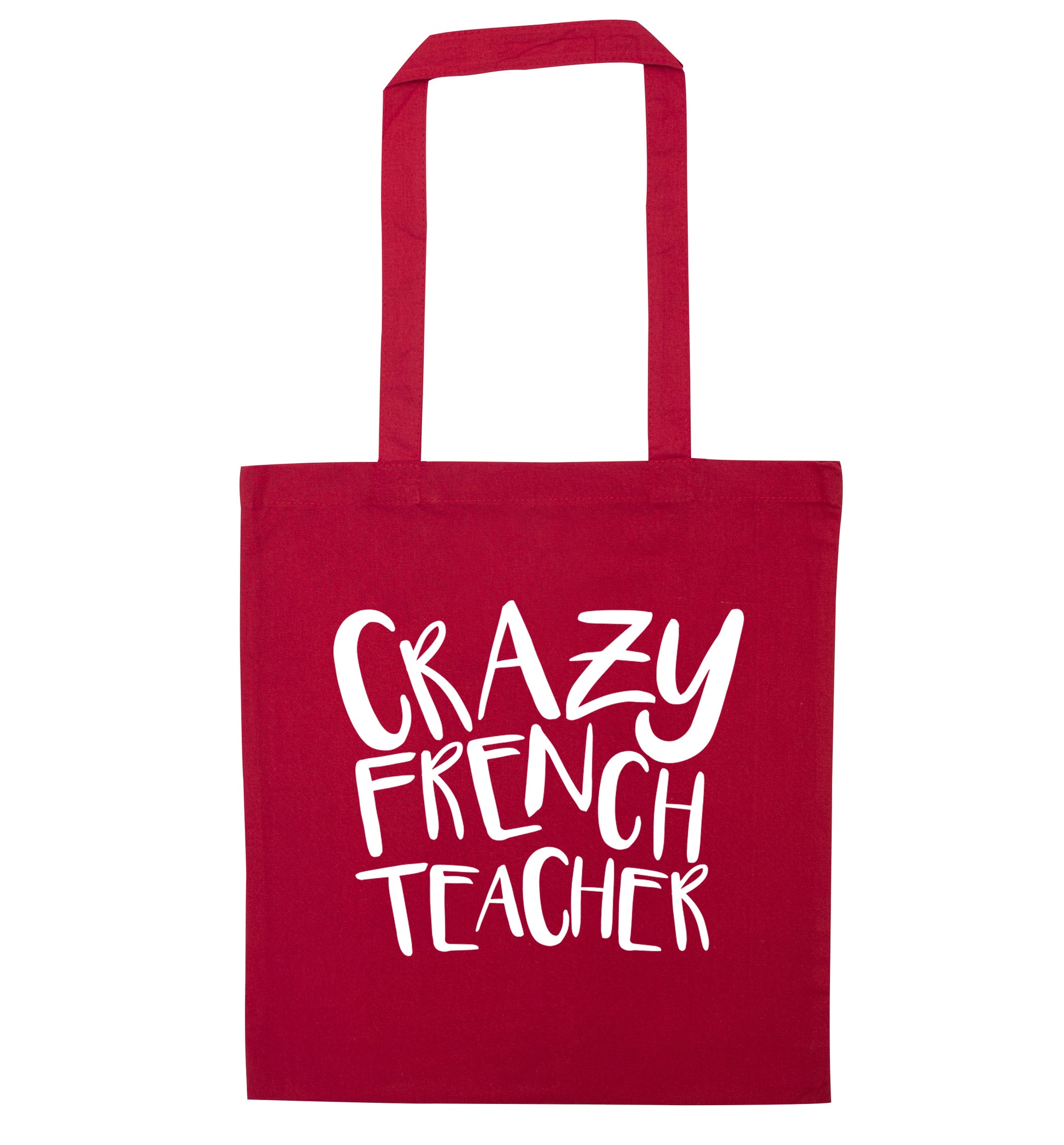 Crazy french teacher red tote bag