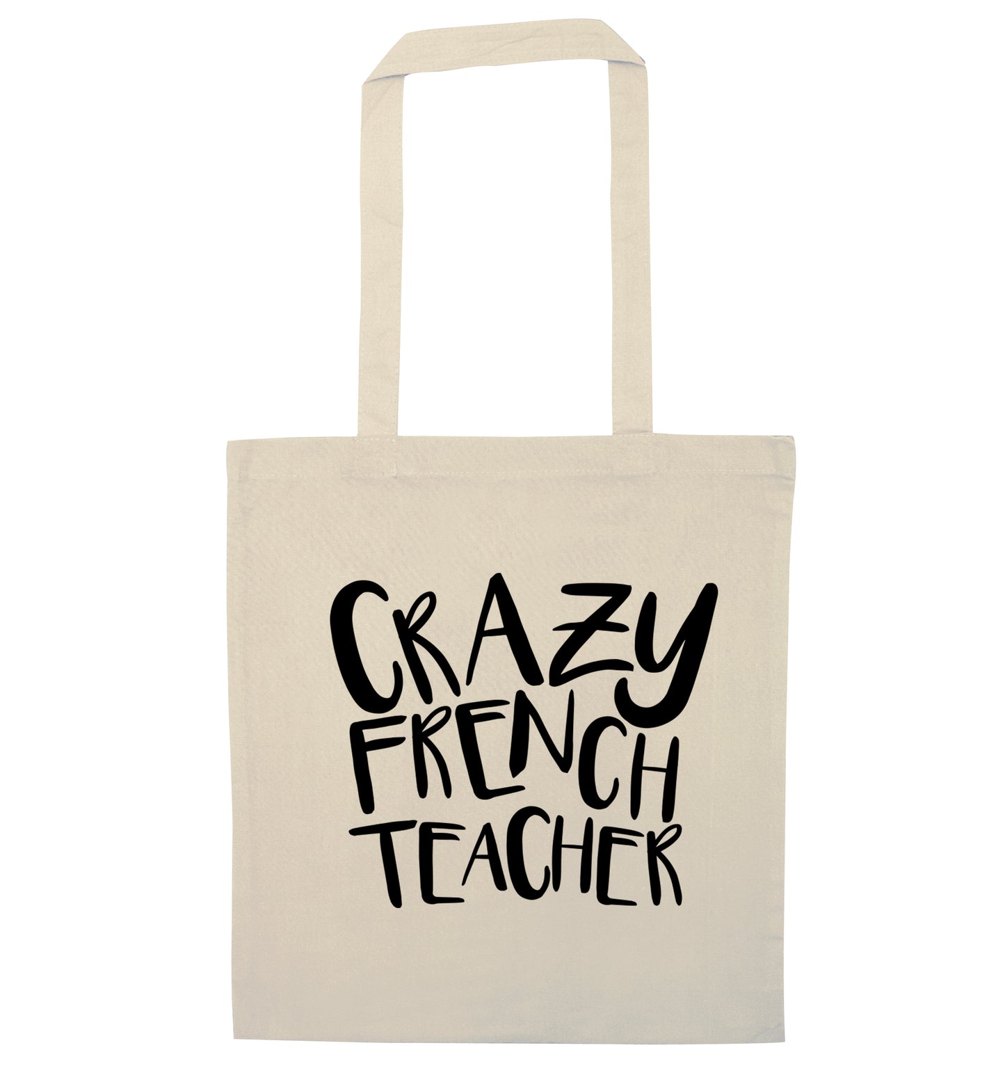 Crazy french teacher natural tote bag