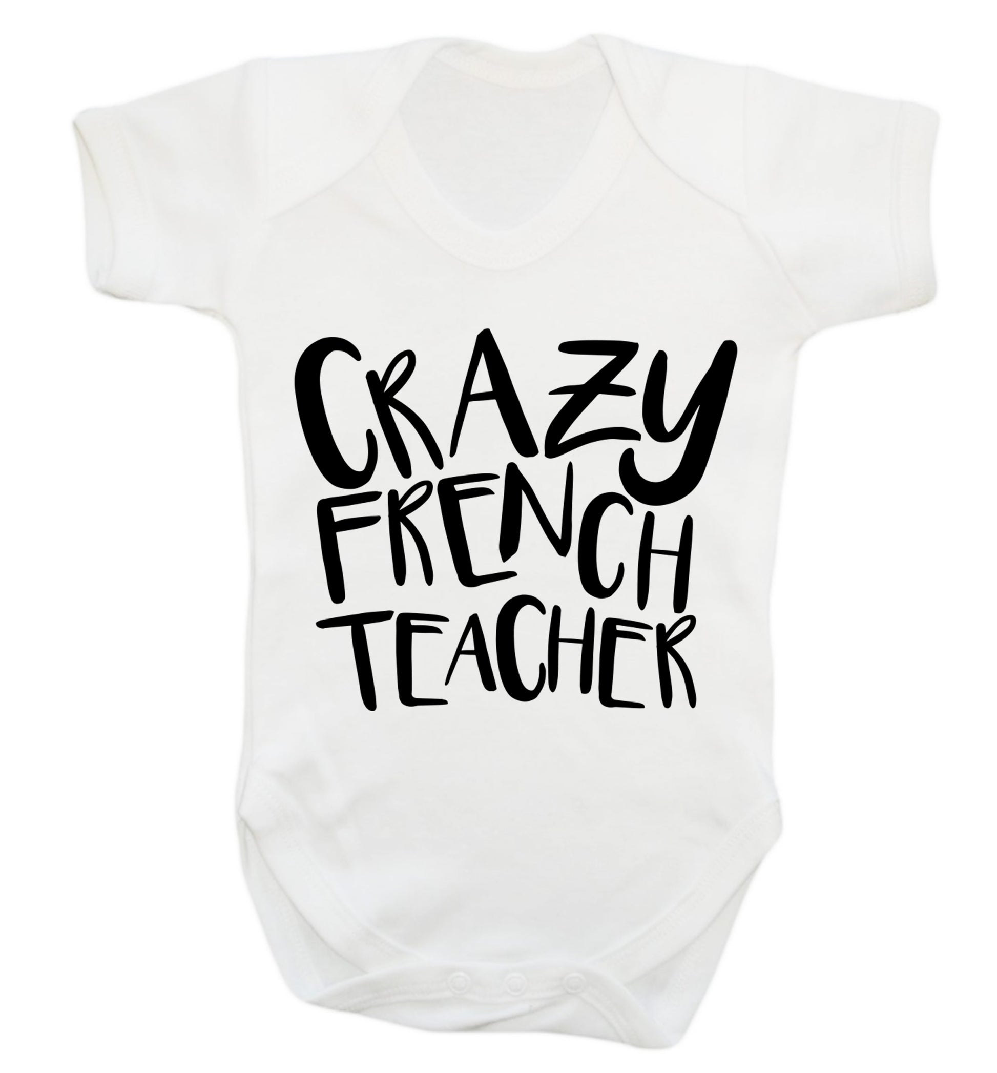 Crazy french teacher Baby Vest white 18-24 months