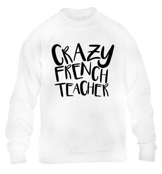 Crazy french teacher children's white sweater 12-13 Years