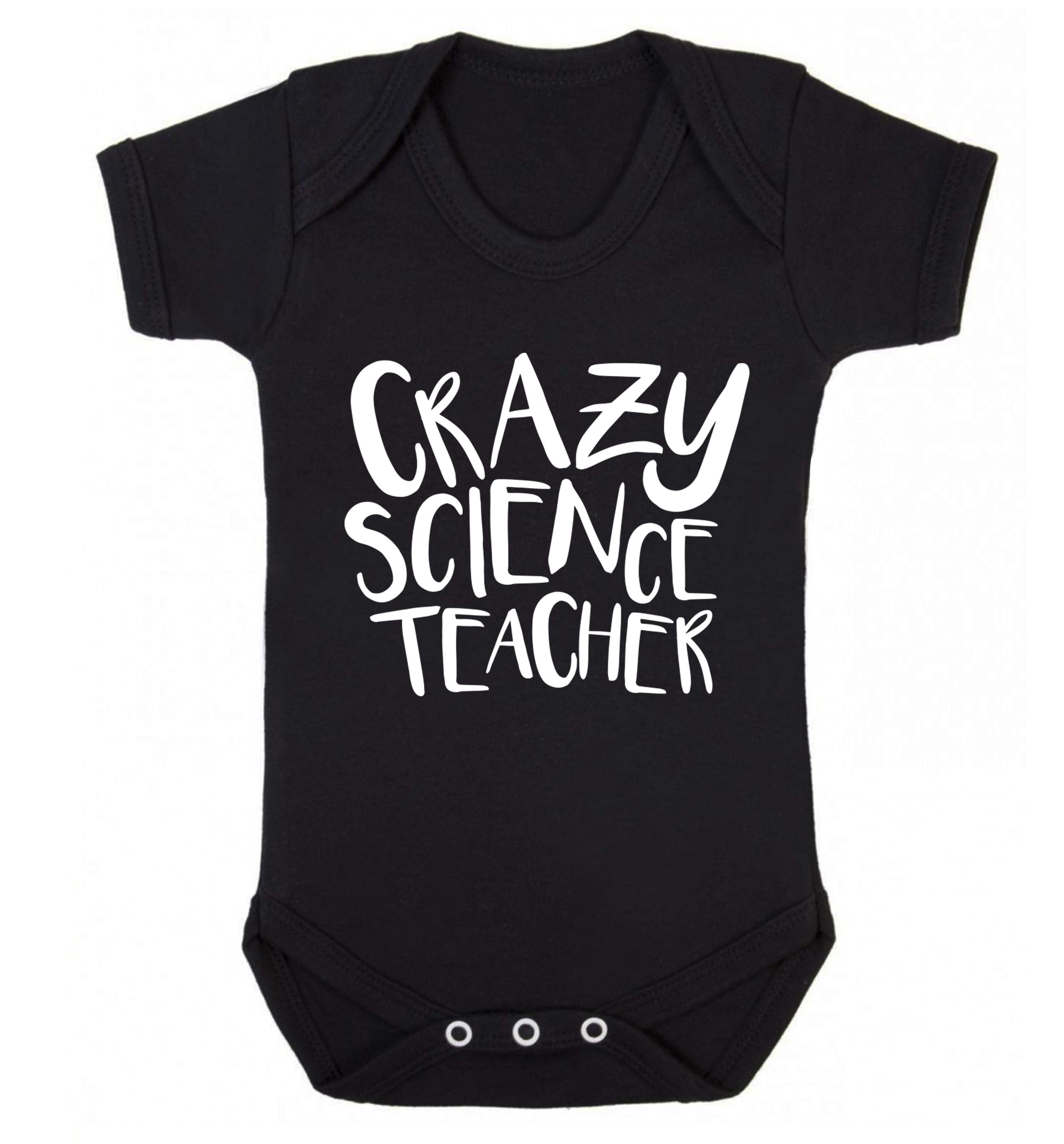 Crazy science teacher Baby Vest black 18-24 months