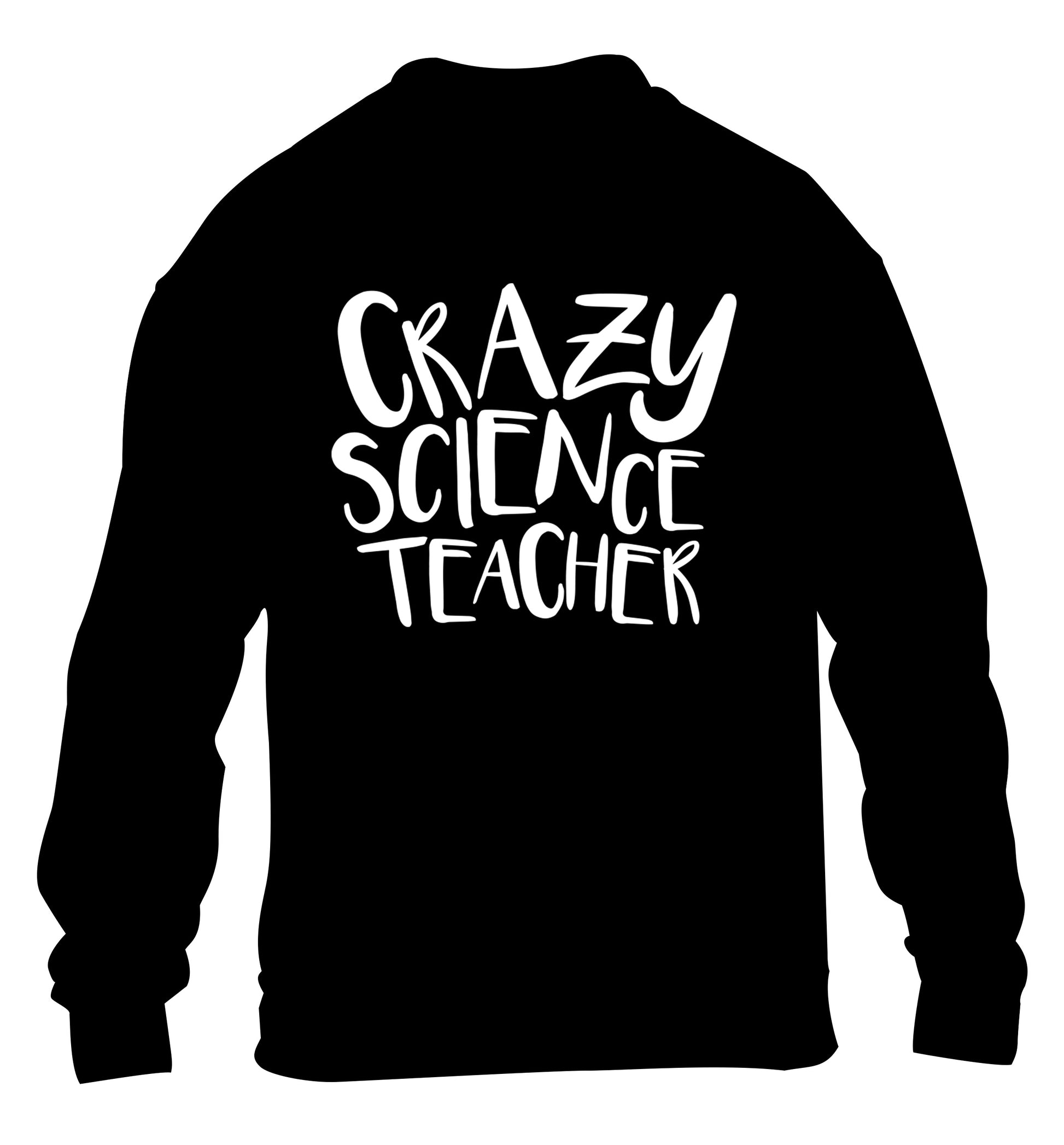 Crazy science teacher children's black sweater 12-13 Years