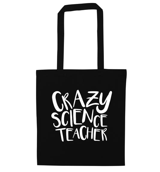 Crazy science teacher black tote bag