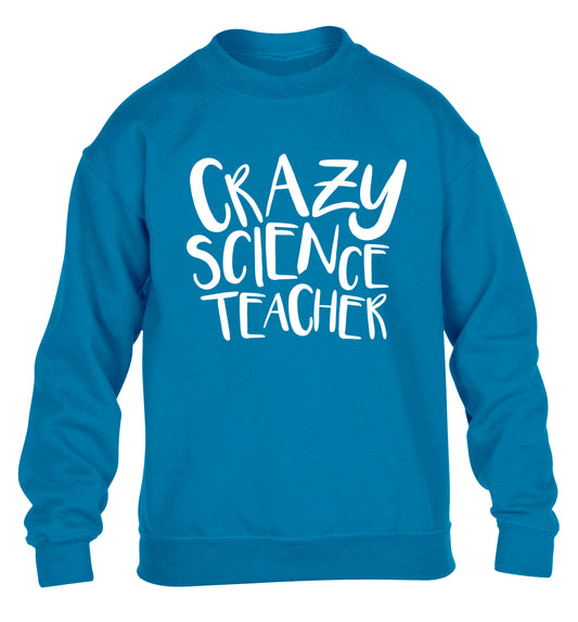 Crazy science teacher children's blue sweater 12-13 Years