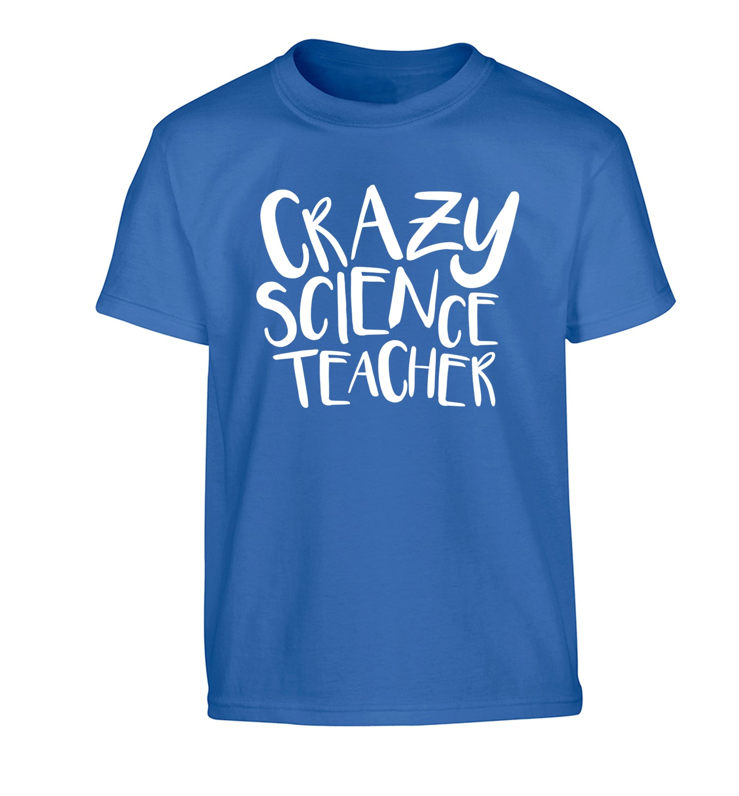 Crazy science teacher Children's blue Tshirt 12-13 Years