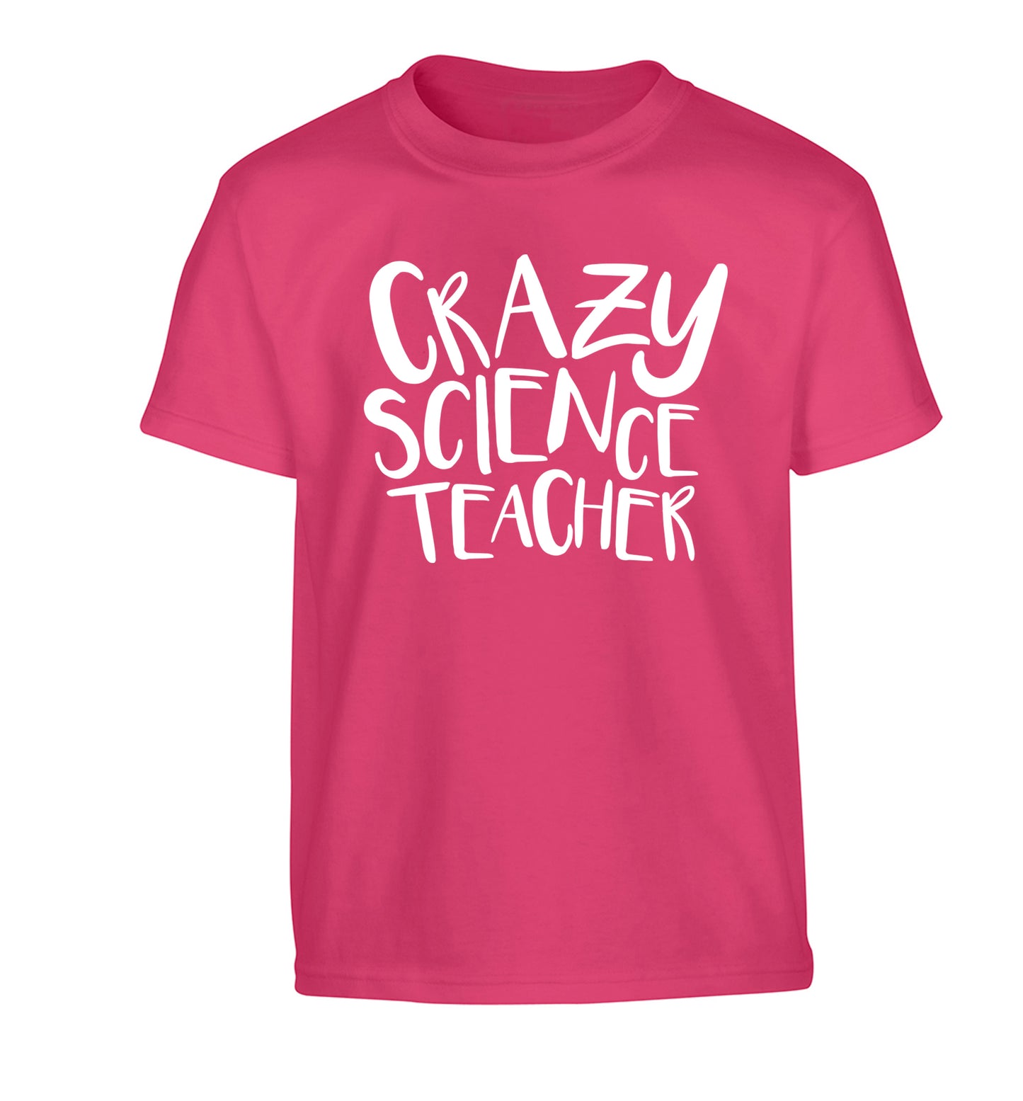 Crazy science teacher Children's pink Tshirt 12-13 Years