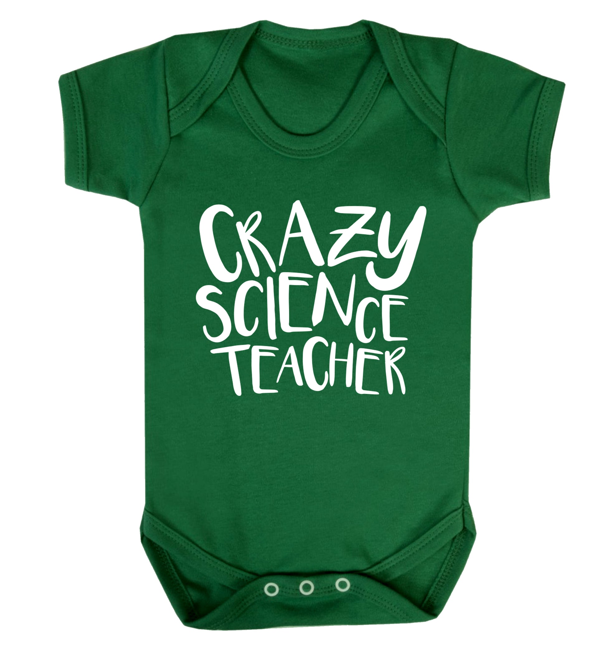 Crazy science teacher Baby Vest green 18-24 months