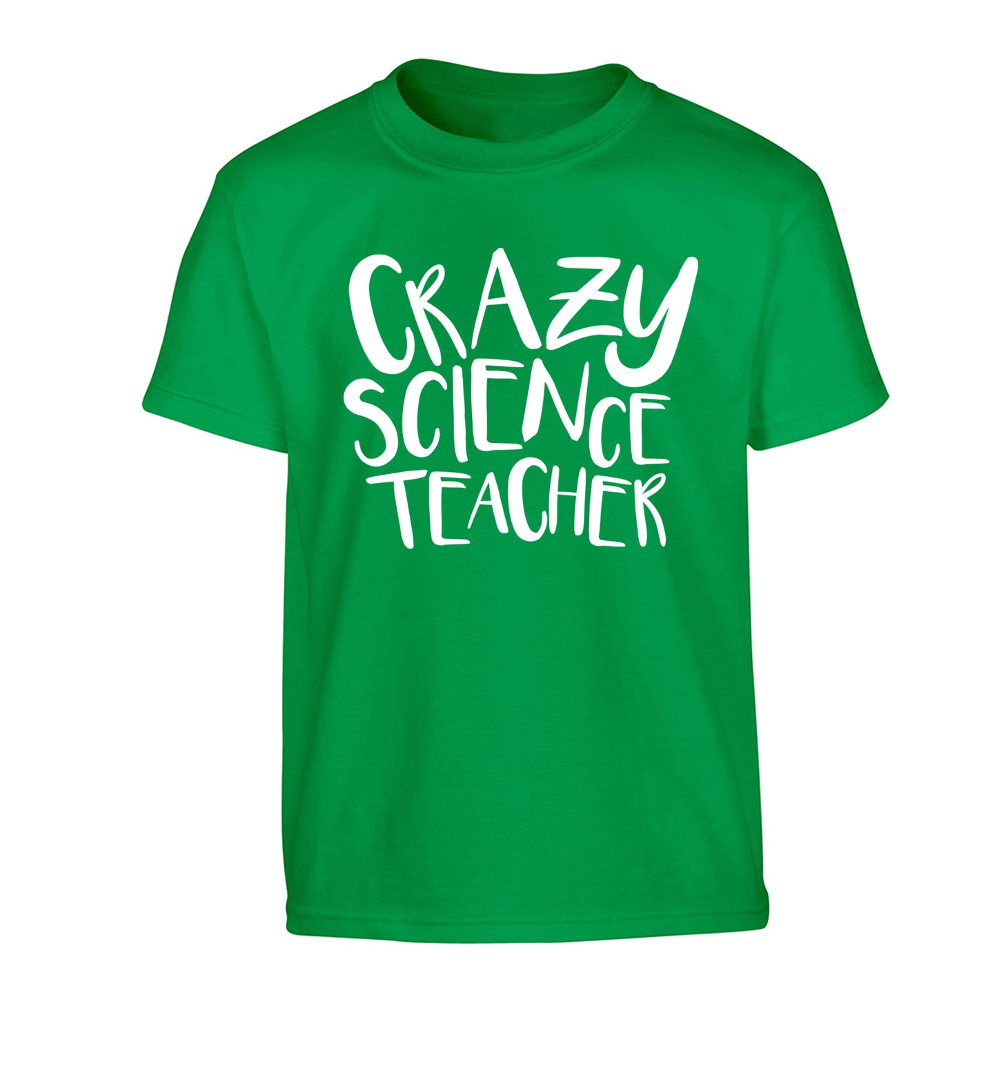 Crazy science teacher Children's green Tshirt 12-13 Years