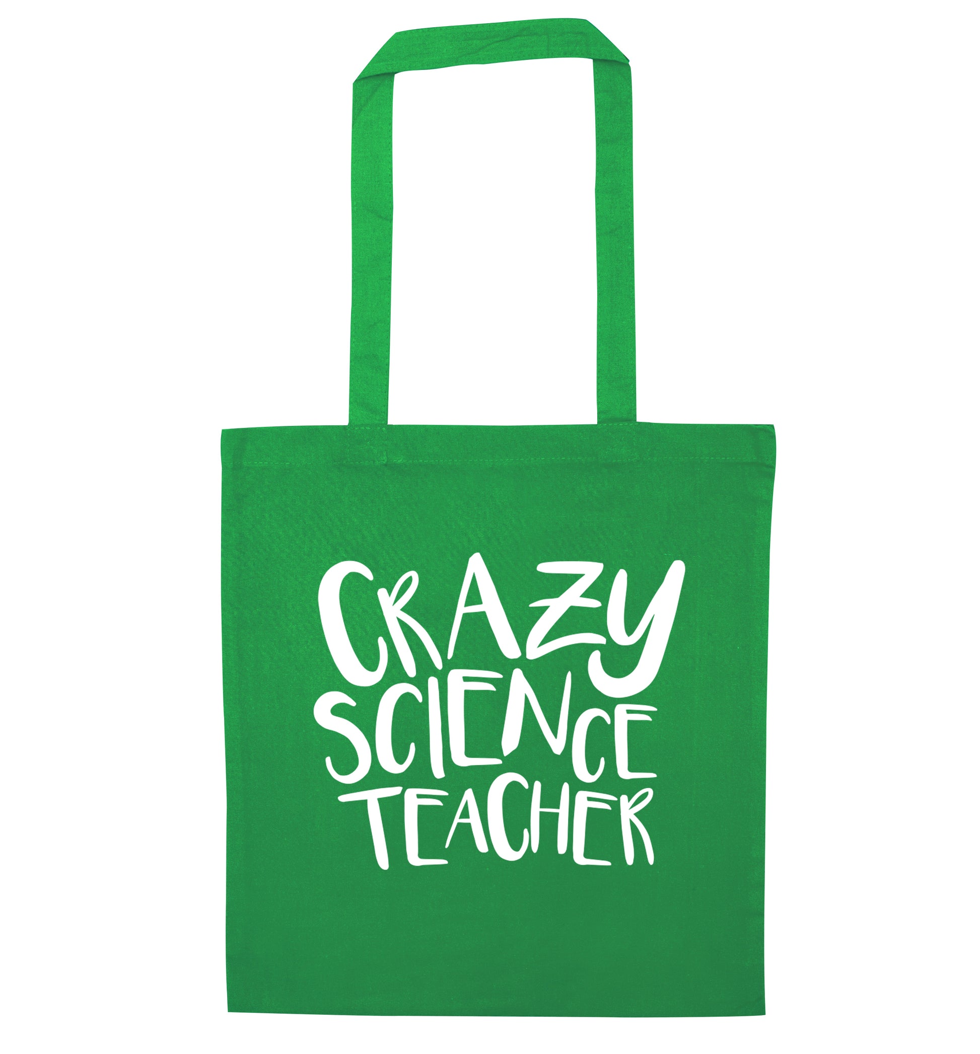 Crazy science teacher green tote bag