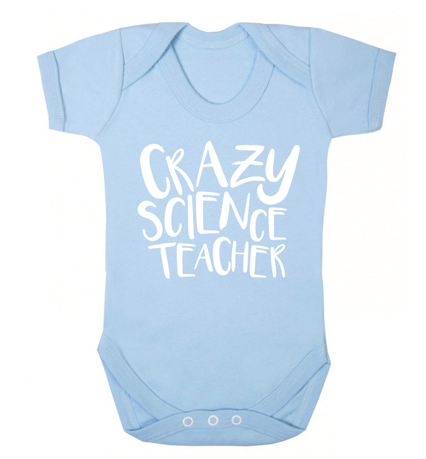 Crazy science teacher Baby Vest pale blue 18-24 months