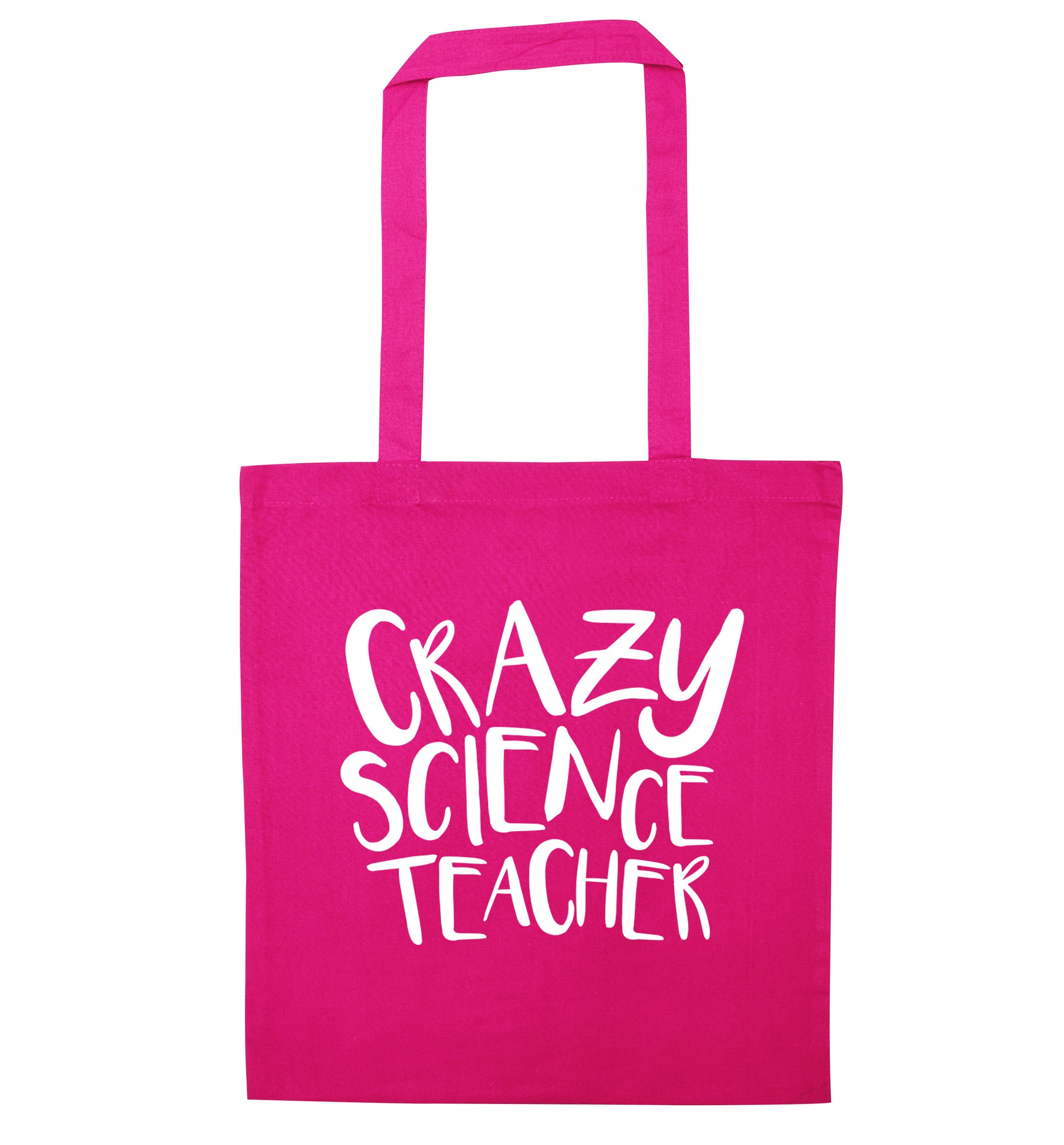 Crazy science teacher pink tote bag