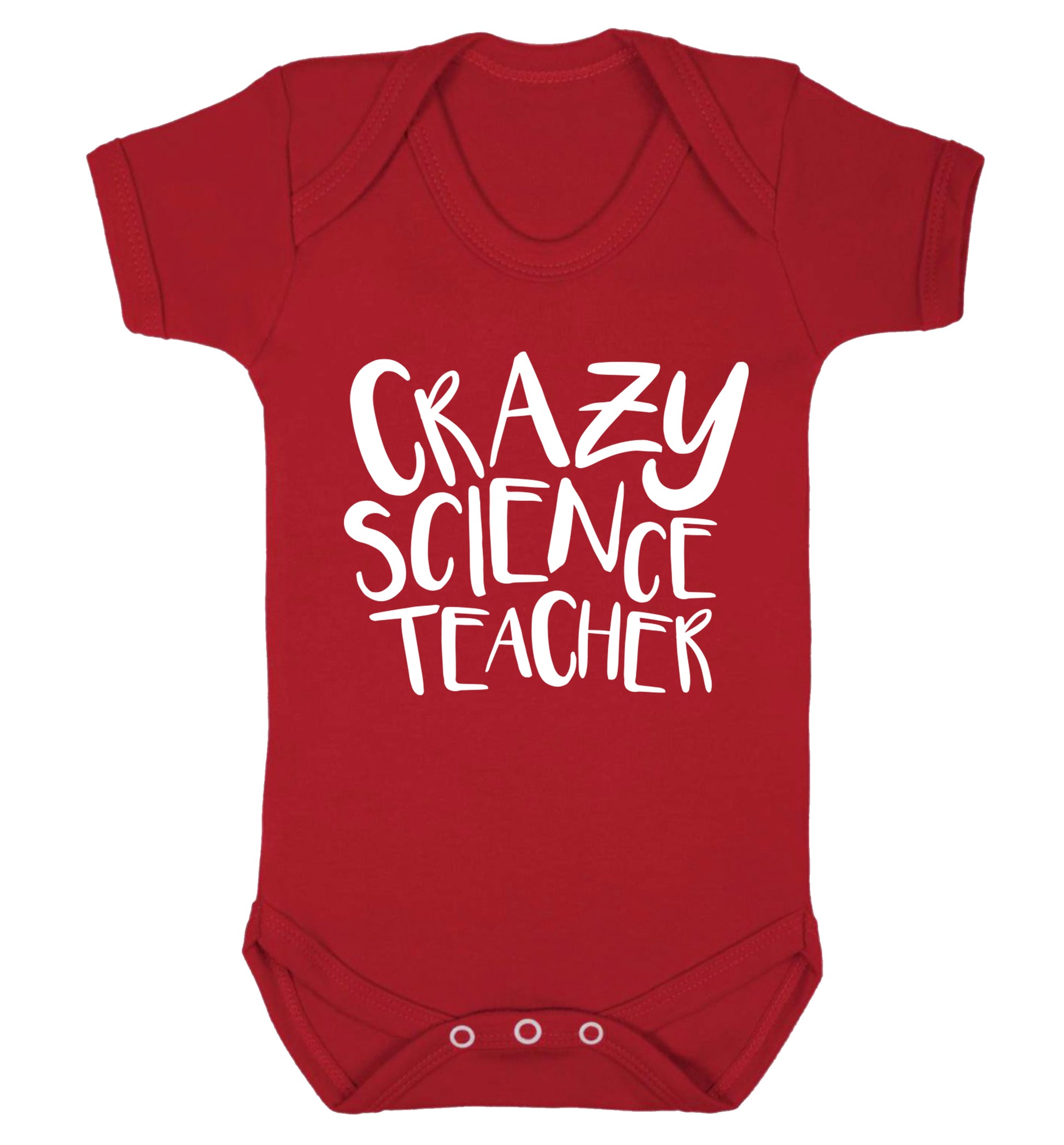 Crazy science teacher Baby Vest red 18-24 months