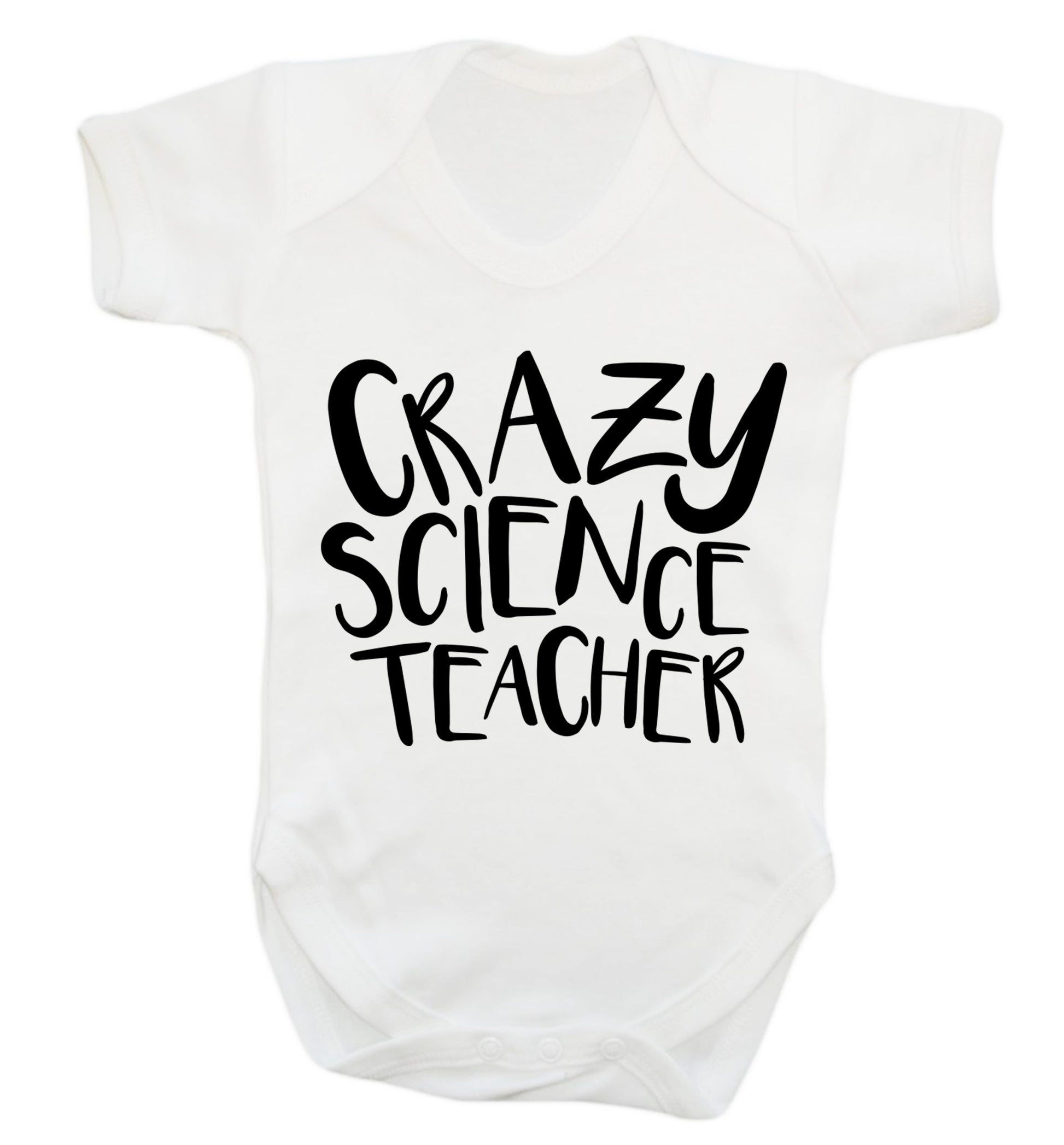 Crazy science teacher Baby Vest white 18-24 months