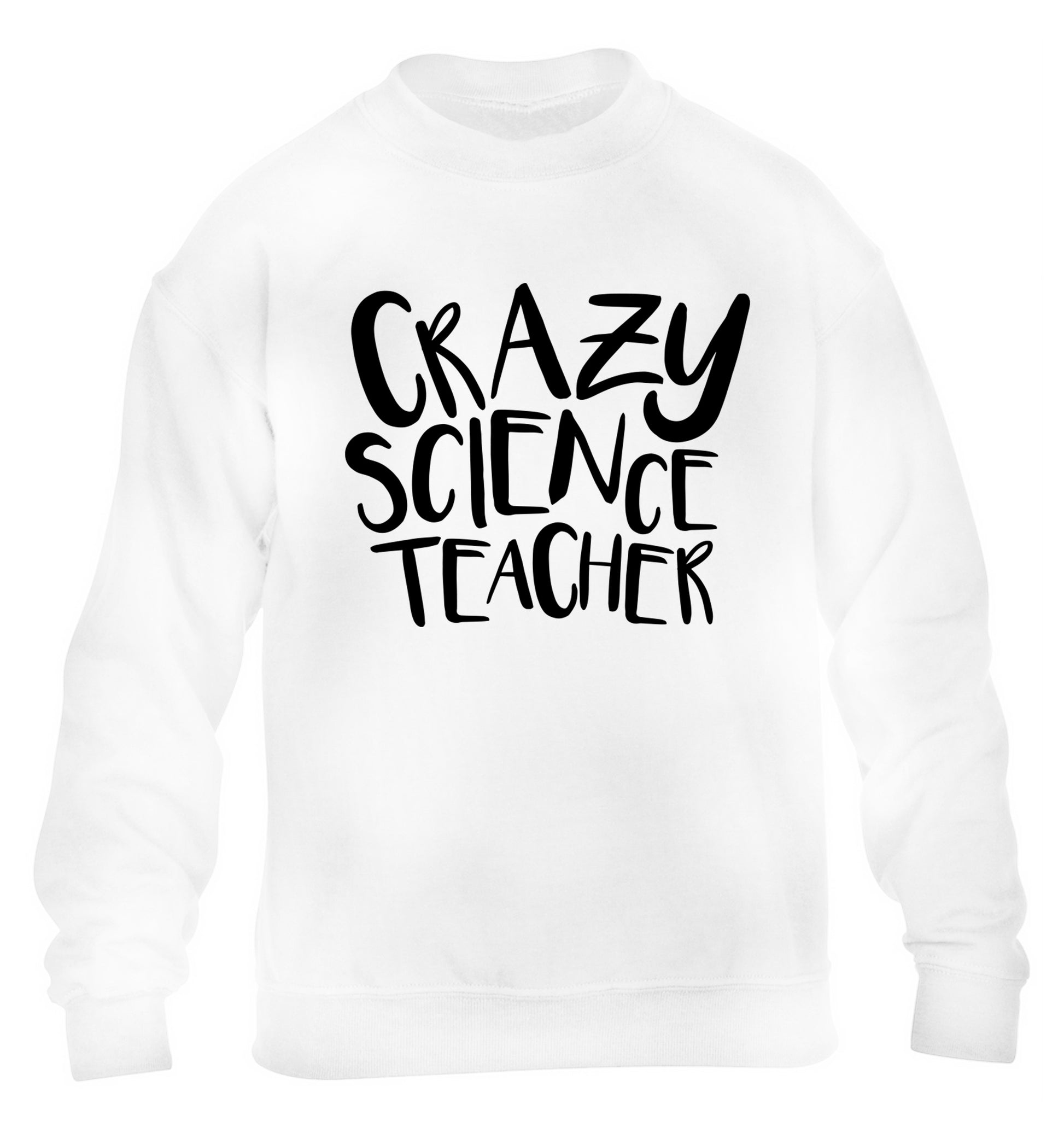 Crazy science teacher children's white sweater 12-13 Years