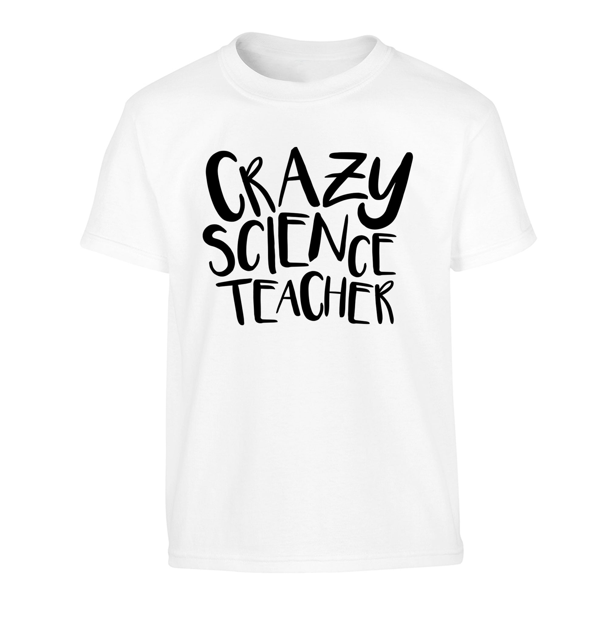 Crazy science teacher Children's white Tshirt 12-13 Years