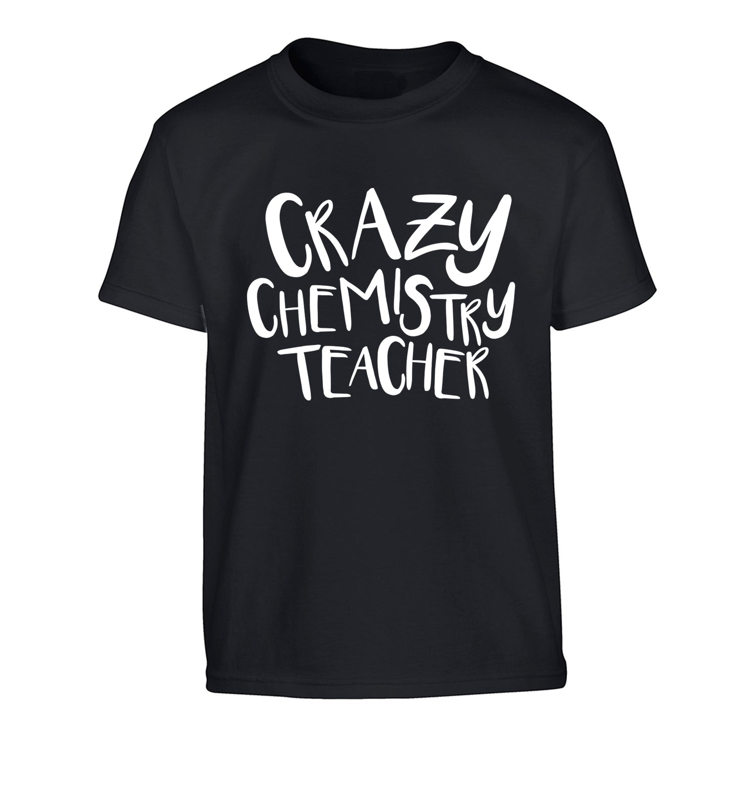 Crazy chemistry teacher Children's black Tshirt 12-13 Years