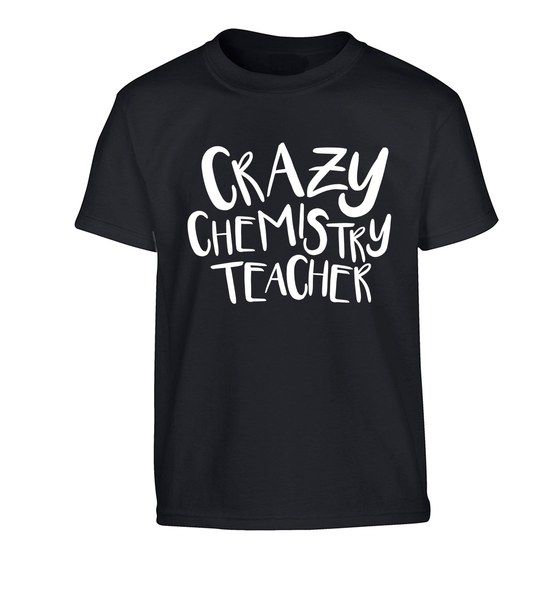 Crazy chemistry teacher Children's black Tshirt 12-13 Years