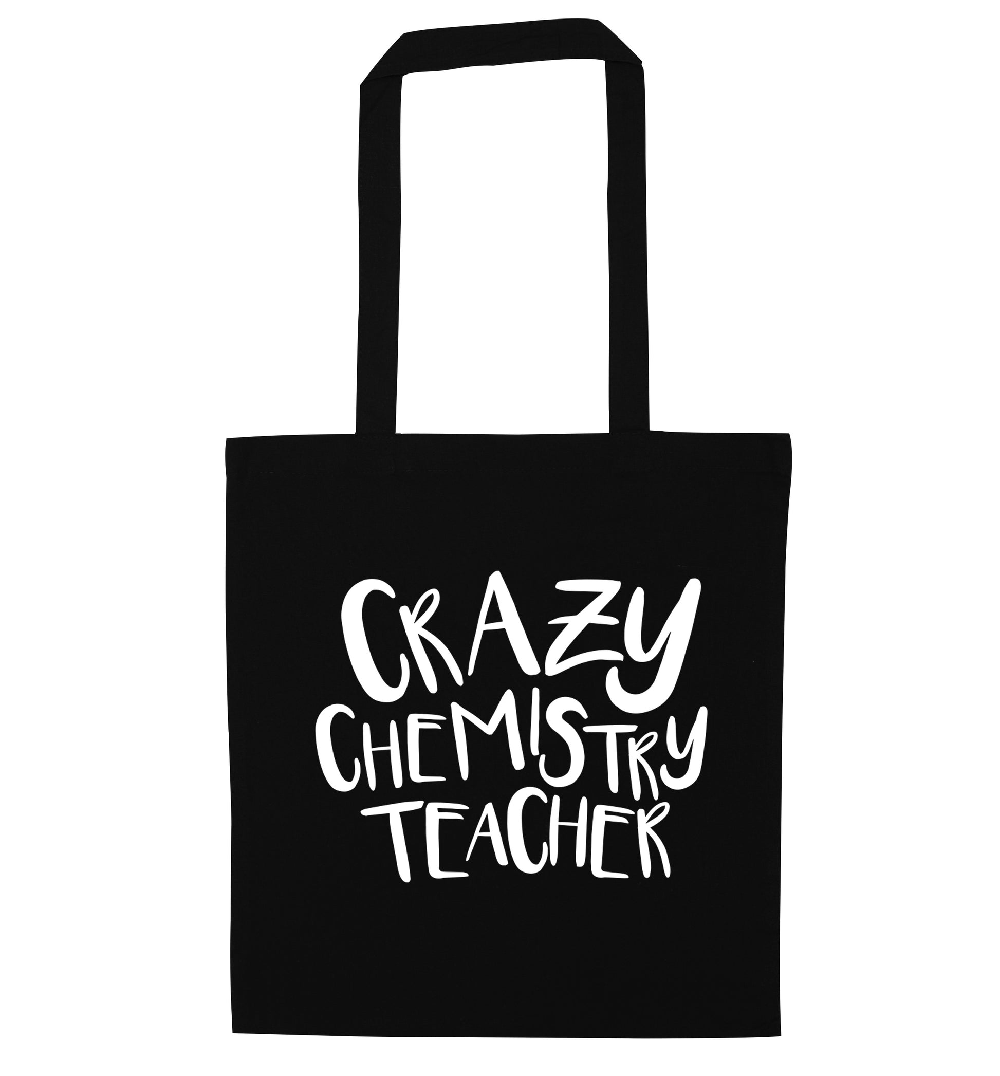 Crazy chemistry teacher black tote bag