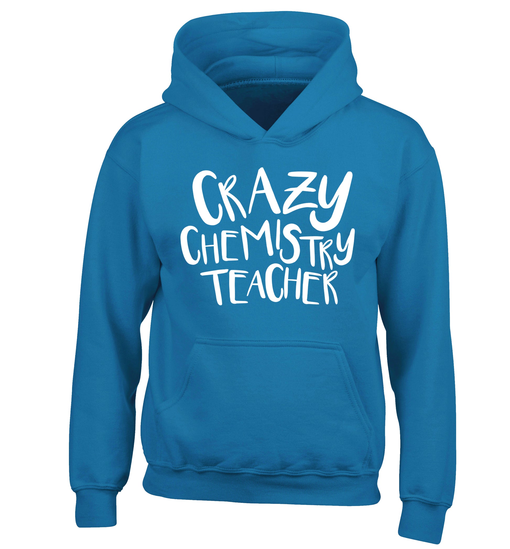 Crazy chemistry teacher children's blue hoodie 12-13 Years