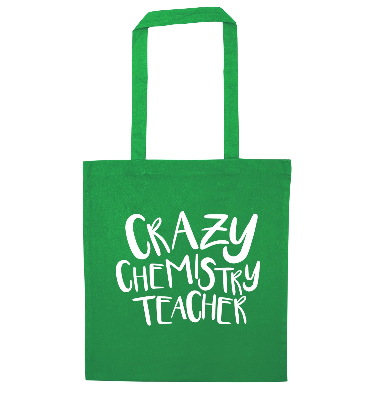 Crazy chemistry teacher green tote bag