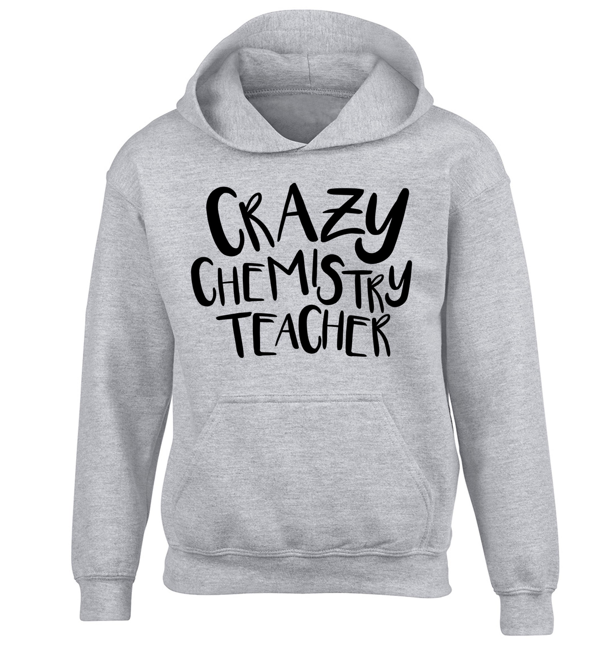 Crazy chemistry teacher children's grey hoodie 12-13 Years