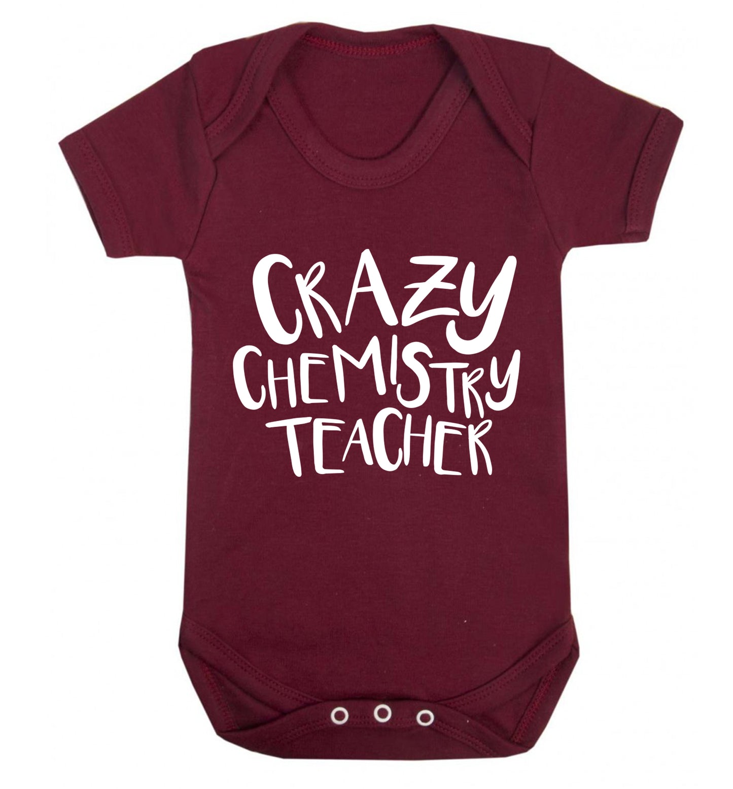 Crazy chemistry teacher Baby Vest maroon 18-24 months