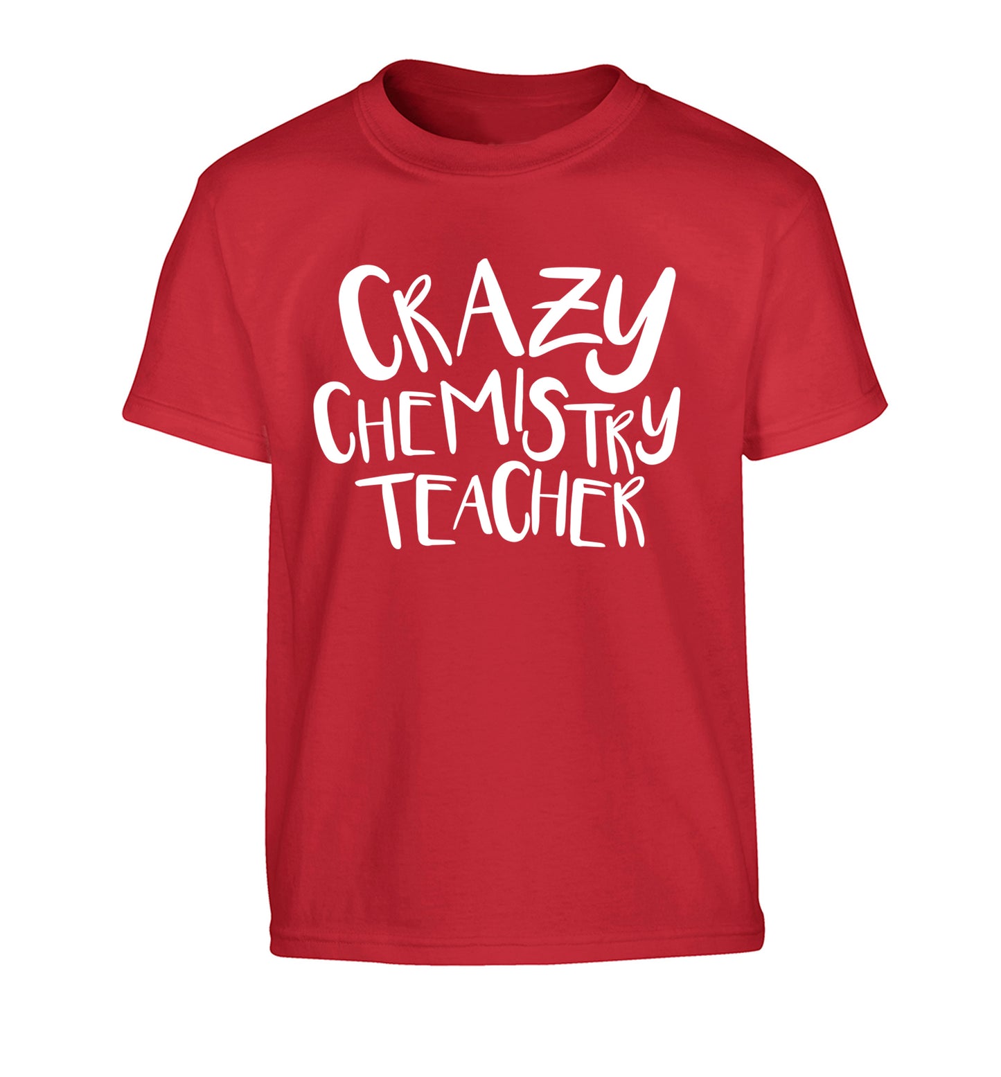 Crazy chemistry teacher Children's red Tshirt 12-13 Years