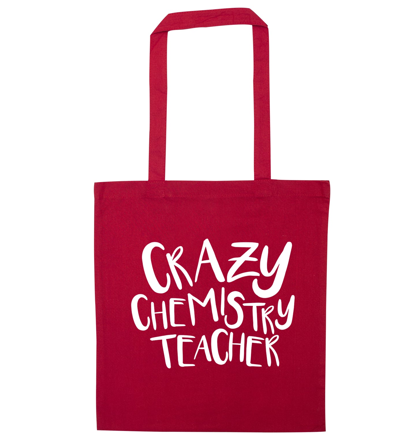 Crazy chemistry teacher red tote bag